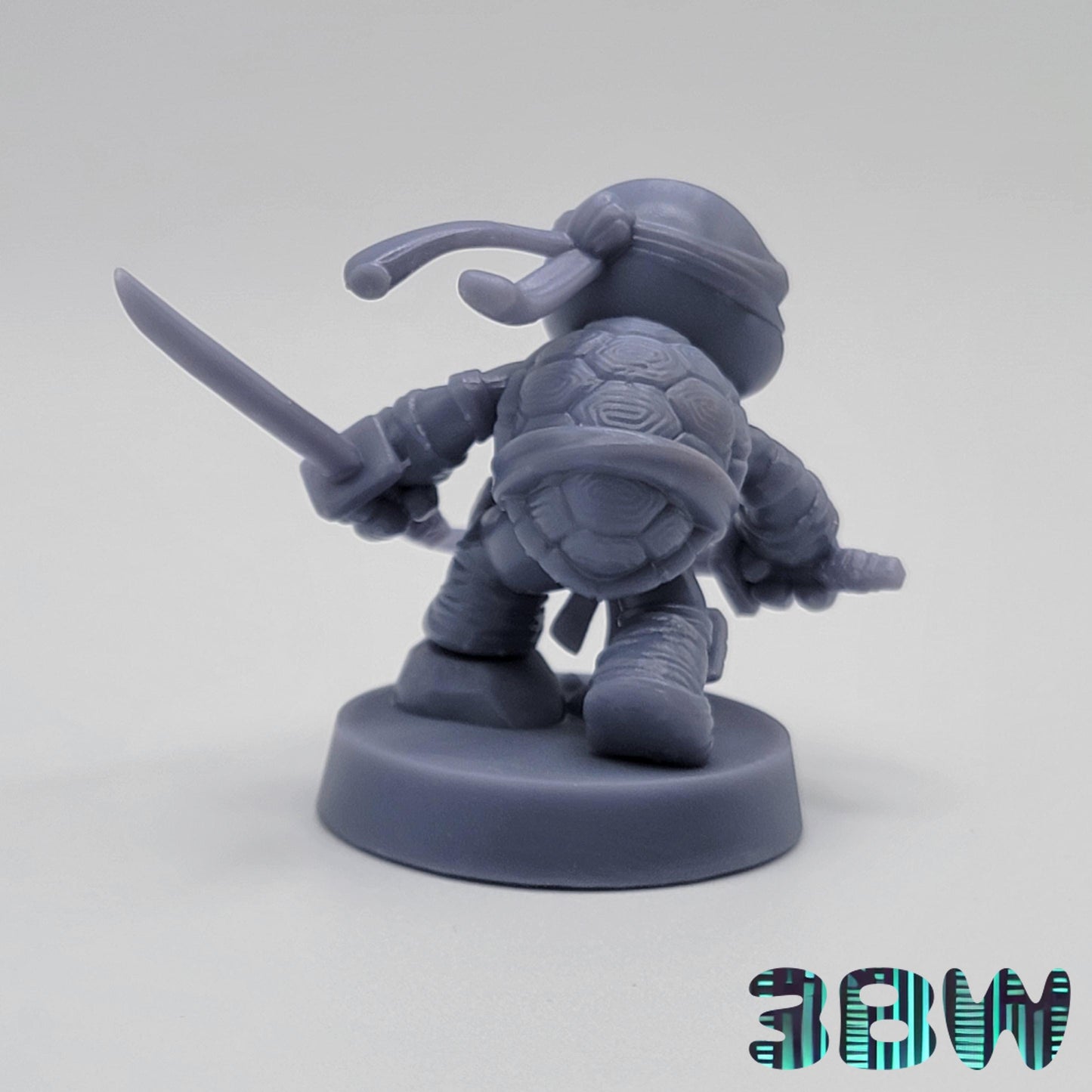 Chibi Leonardo | 2-Inch Resin Model Kit | DIY TMNT Leader Turtle with Katanas