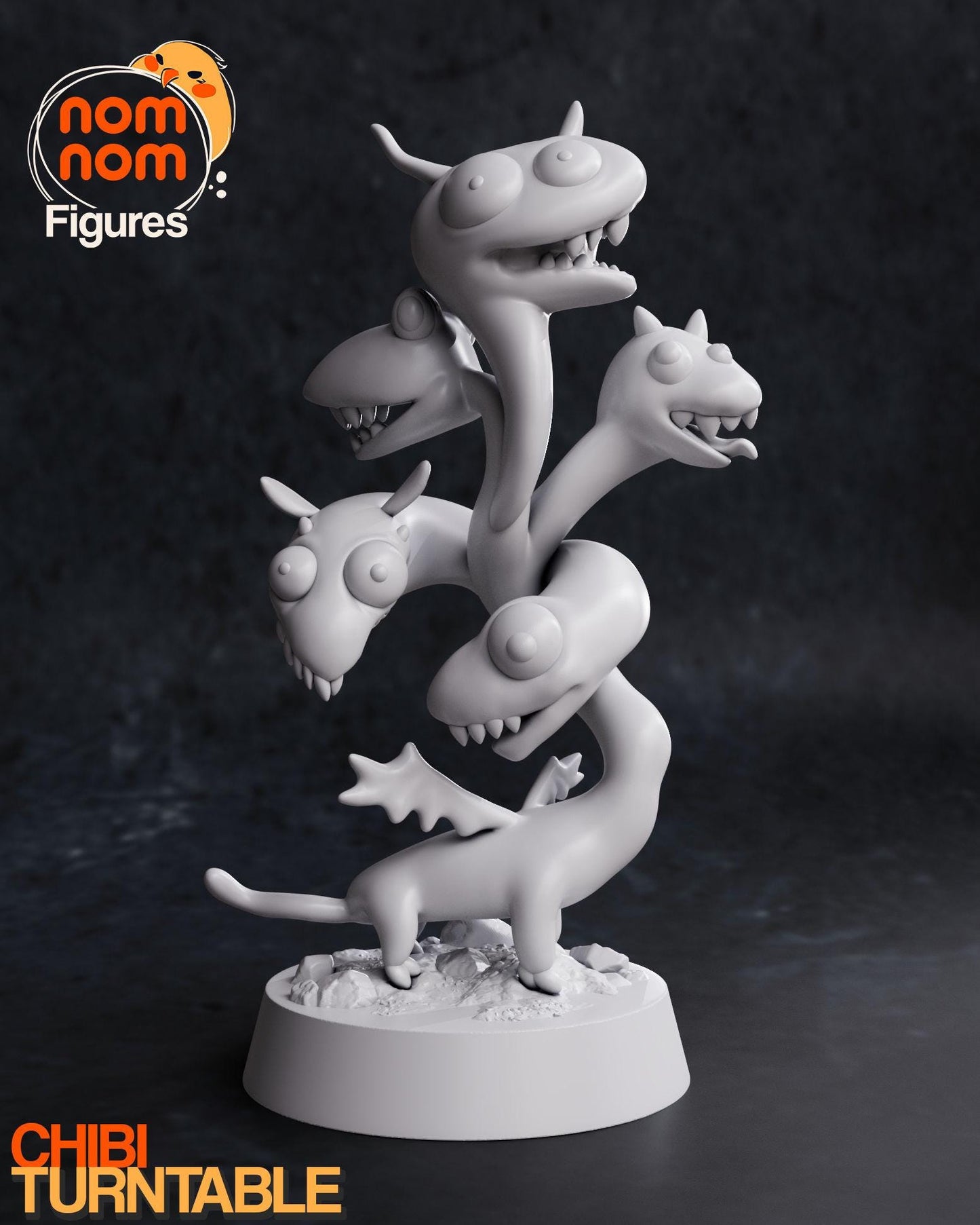 Chibi Derpy Tiamat | 3-Inch  Resin Model Kit | DIY Dungeons and Dragons Dragon God Kit