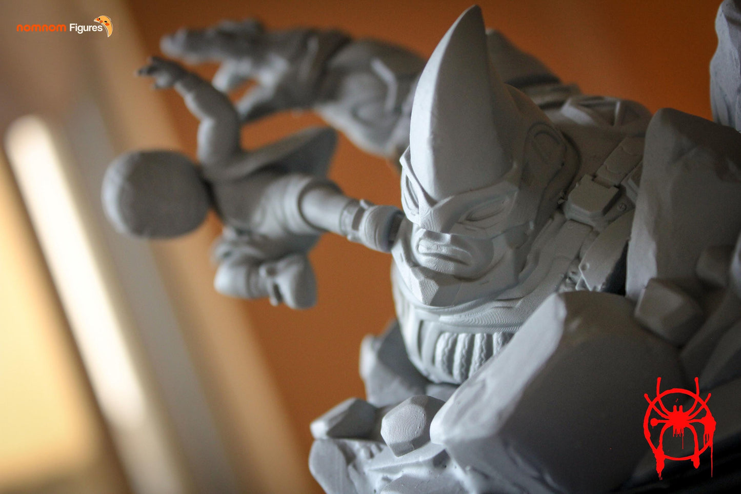 Chibi Miles Morales vs. Rhino | 3-Inch Resin Model Kit  DIY Spider-Verse Impact Scene