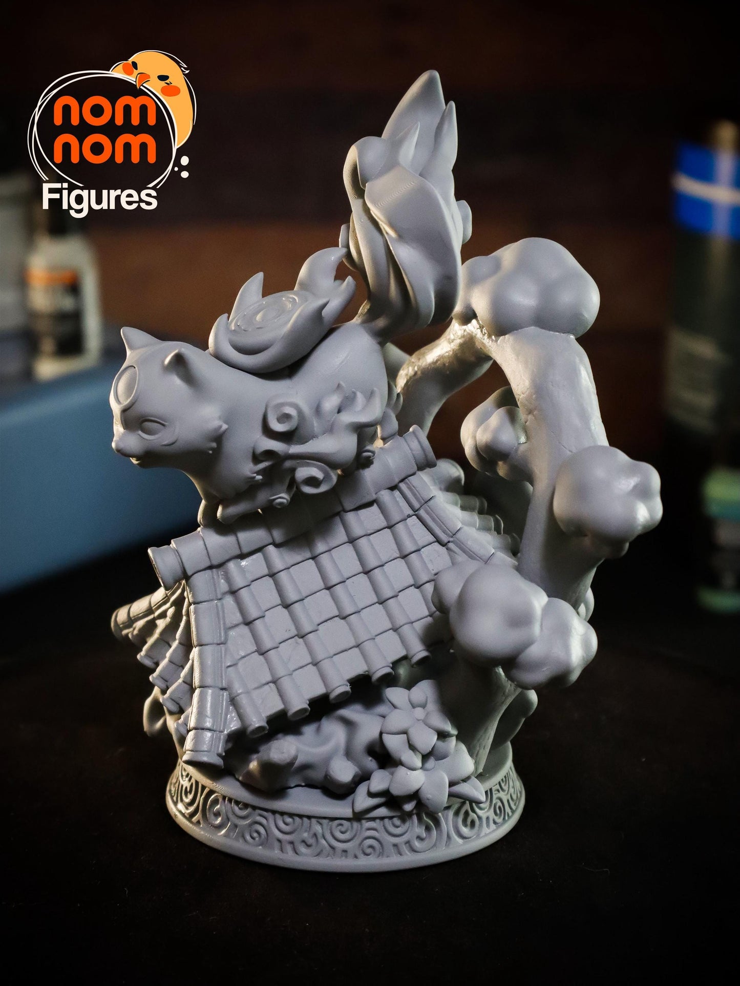 Chibi Amaterasu | 5-Inch Resin Model Kit | DIY Rooftop Pose Inspired by Okami