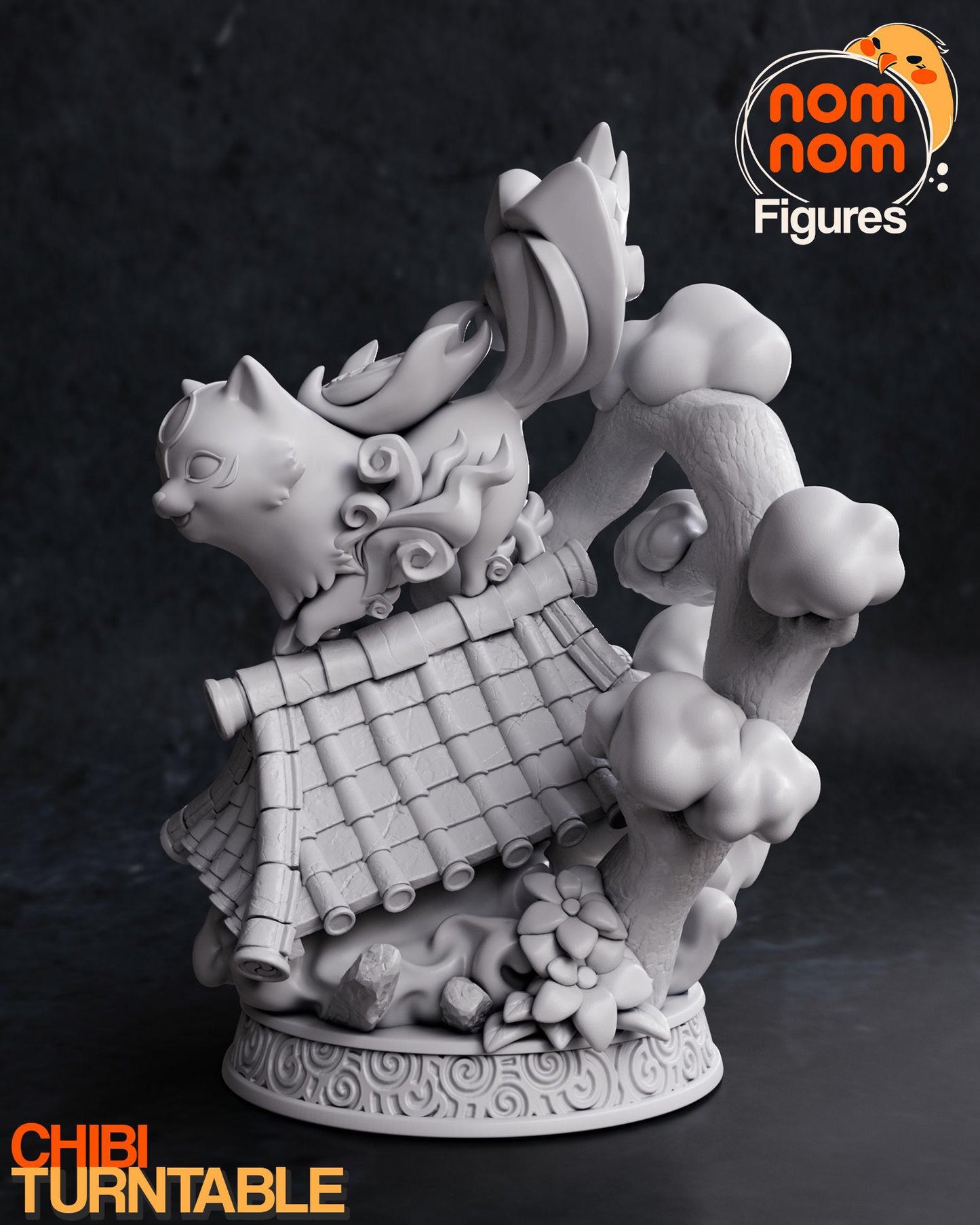 Chibi Amaterasu | 5-Inch Resin Model Kit | DIY Rooftop Pose Inspired by Okami