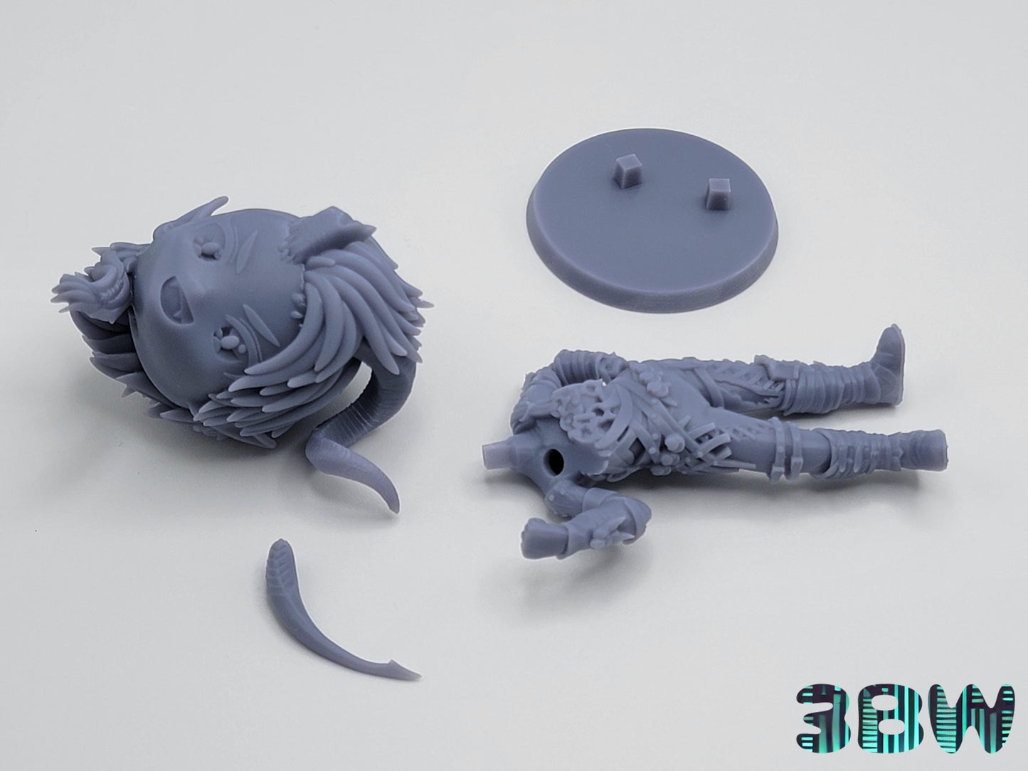 Chibi Karlach | 4-Inch Resin Model Kit | BG3 Baldur's Gate Tiefling Barbarian Companion