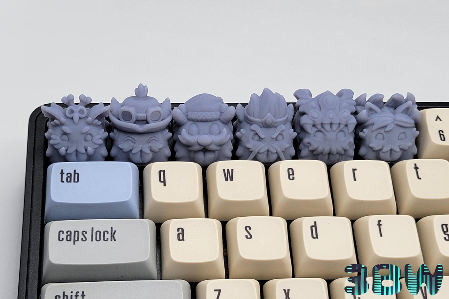Poros Keycap Set | Unpainted Resin Artisan Caps | Cherry MX | League of Legends | Cute Gaming Keycaps