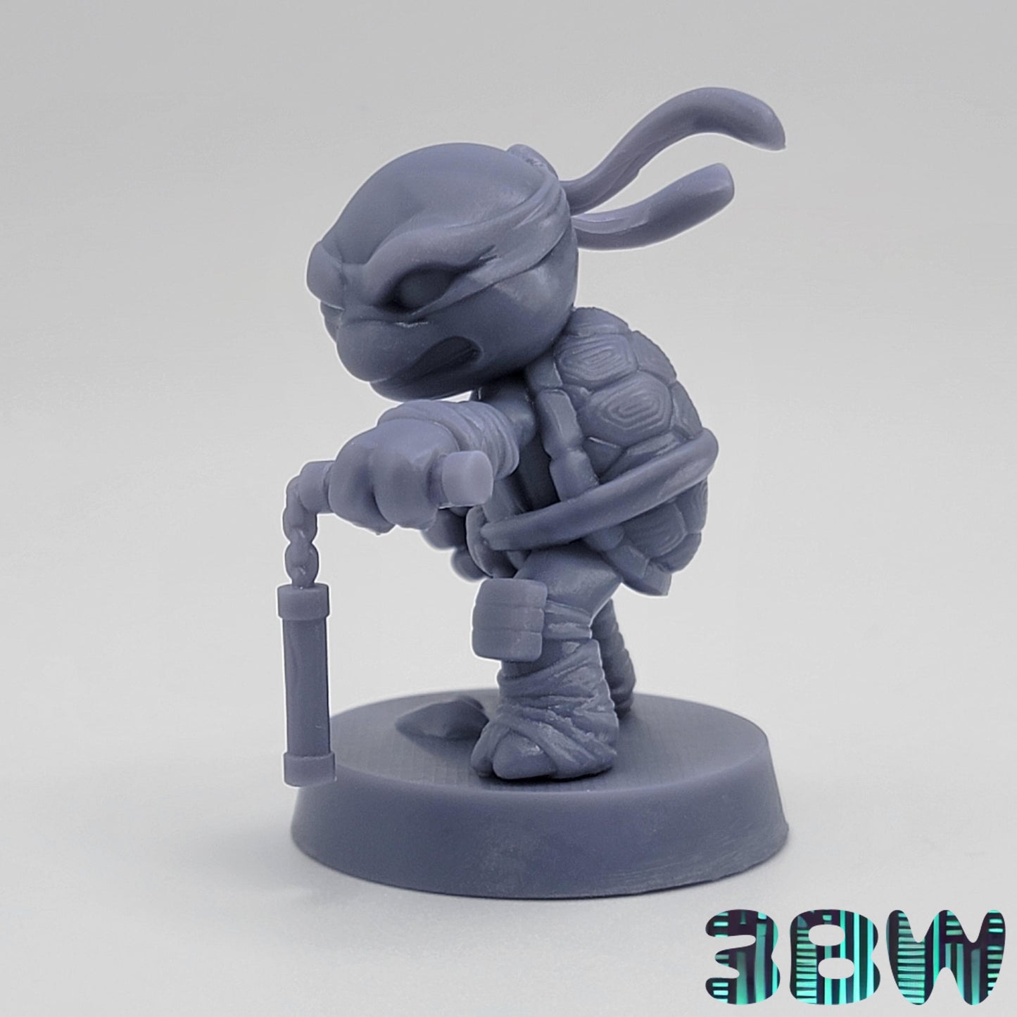 Chibi Michelangelo | 2-Inch Resin Model Kit | DIY TMNT Party Turtle with Nunchucks