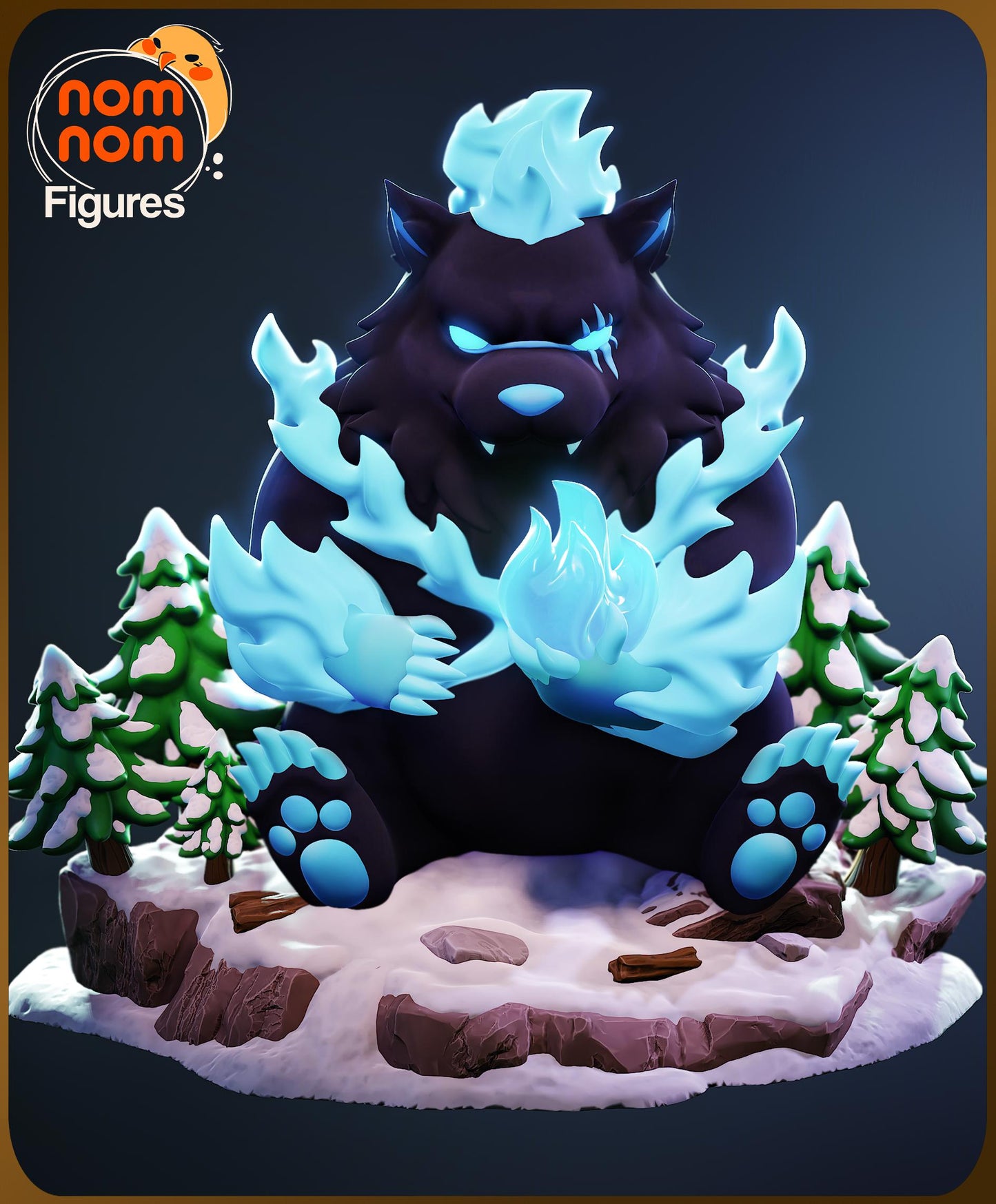 Chibi Tank | 3-Inch Resin Model Kit | Solo Leveling Shadow Bear in Forest Scene