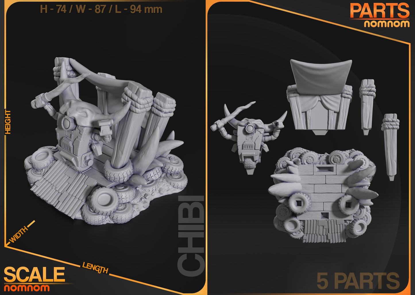 Chibi Claptrap | 3-Inch Resin Model Kit | DIY Borderlands Robot Warlord Scene