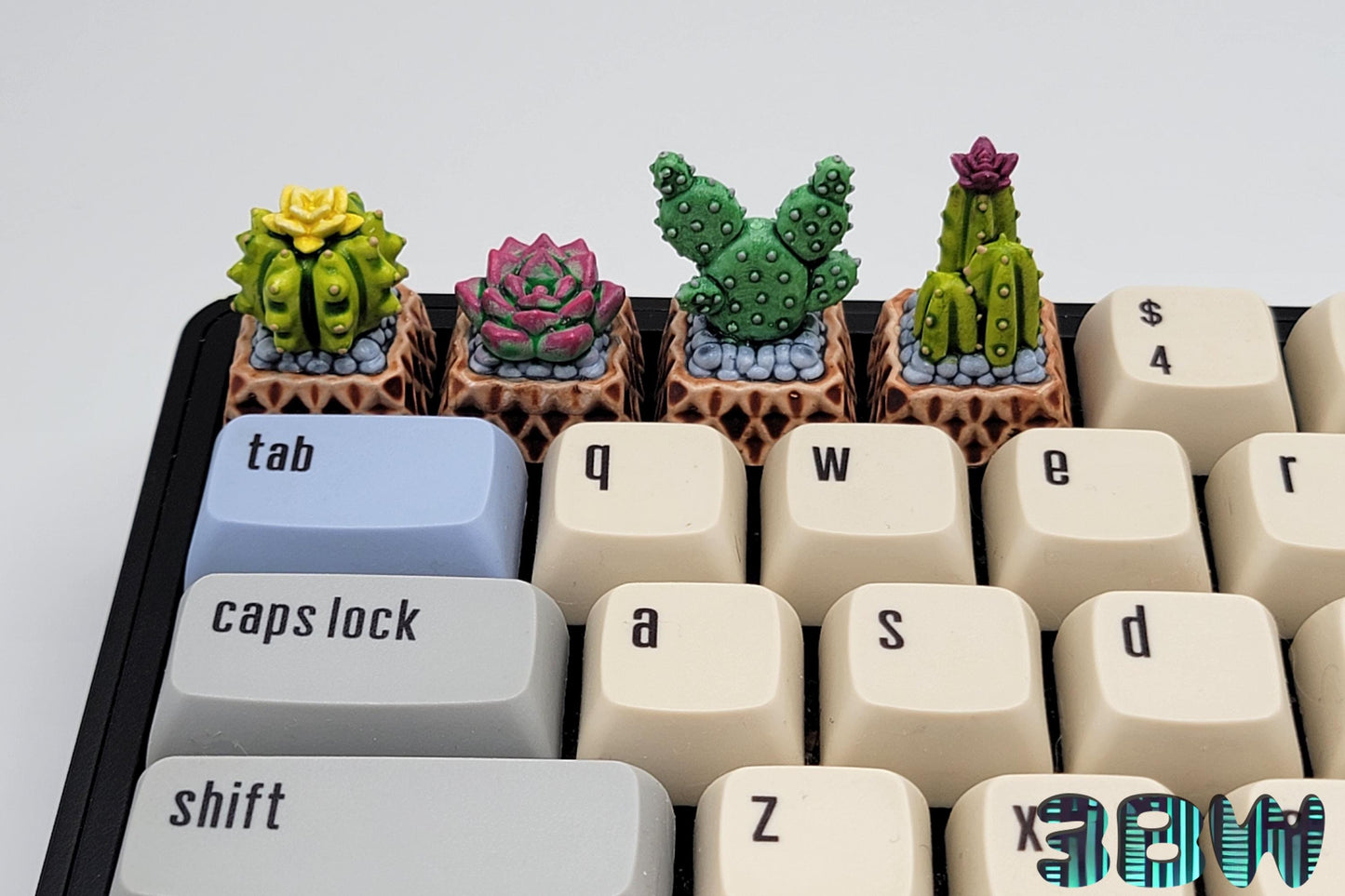 Cactus Keycap Set | Unpainted Resin Artisan Caps | Cherry MX | Succulents