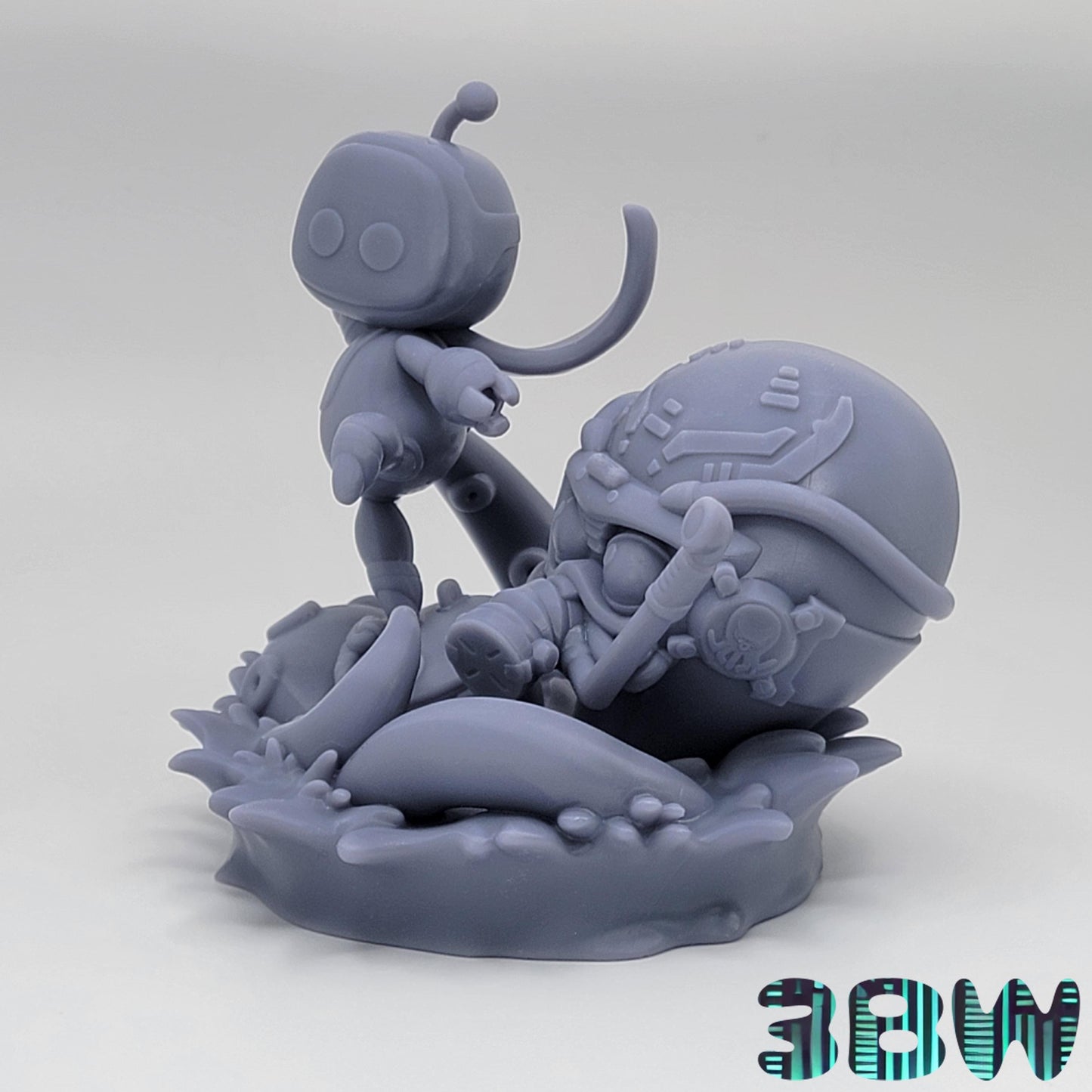 Astro Bot vs Waco Taco Battle Diorama | 3.5-Inch Resin Model Kit | DIY Model Kit