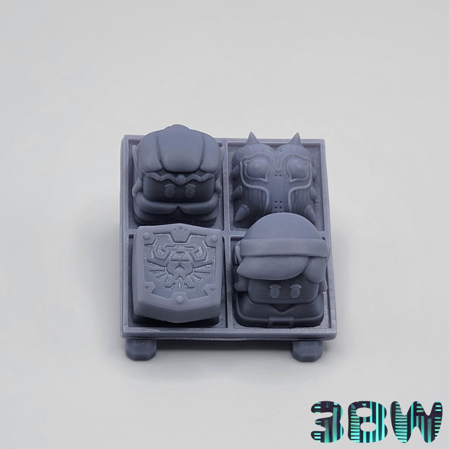 Zelda Keycap Set | Unpainted Resin Artisan Caps | Cherry MX | Link, Zelda, Hylian Shield, Majora Mask