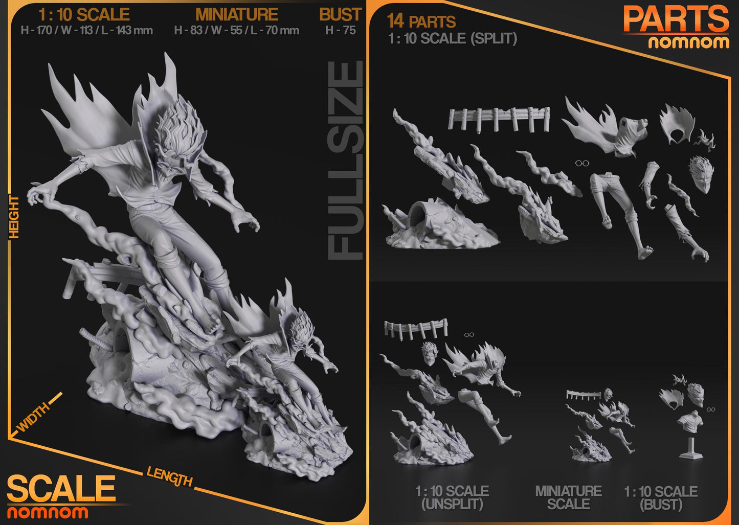 Turbo Okarun Bust | 3-Inch Resin Model Kit | DIY Dandadan