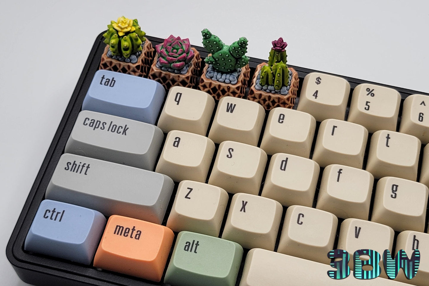 Cactus Keycap Set | Handpainted Resin Artisan Caps | Cherry MX | Succulents