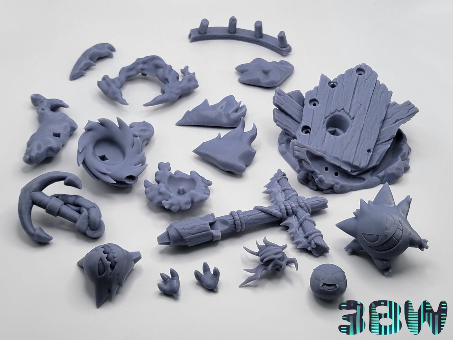 Gengar, Gastly and Haunter | 5-Inch Resin Model Kit | DIY Pirate Ship Diorama