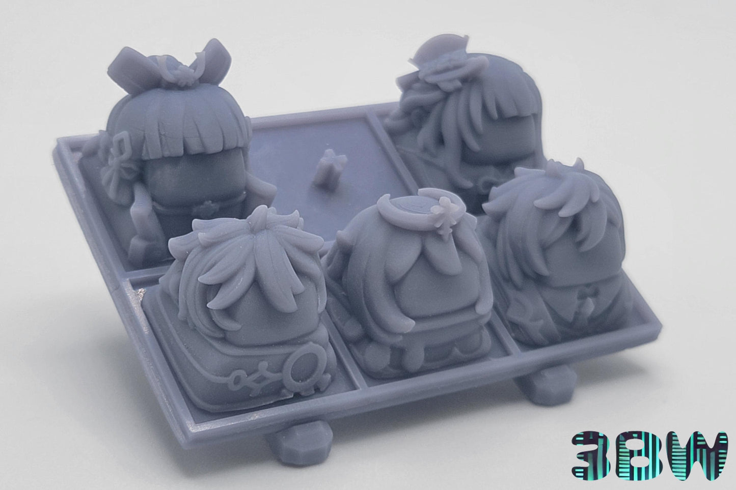 Genshin Impact Keycap Set | Unpainted Resin Artisan Caps | Cherry MX | Aether, Ayaka, Paimon, Zhongli, Raiden Shogun