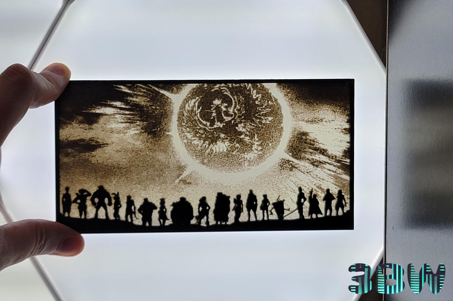 Keyframe Borderlands 3 Lithopane Tribute - Firehawk Memorial Scene | 3D Printed Scene