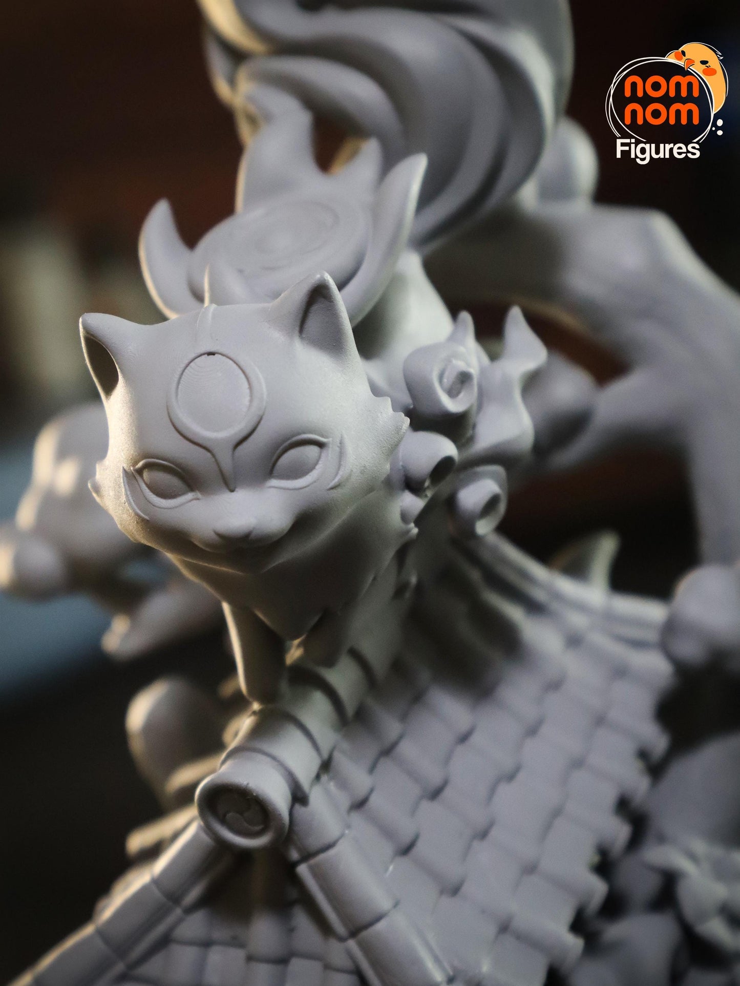Chibi Amaterasu | 5-Inch Resin Model Kit | DIY Rooftop Pose Inspired by Okami