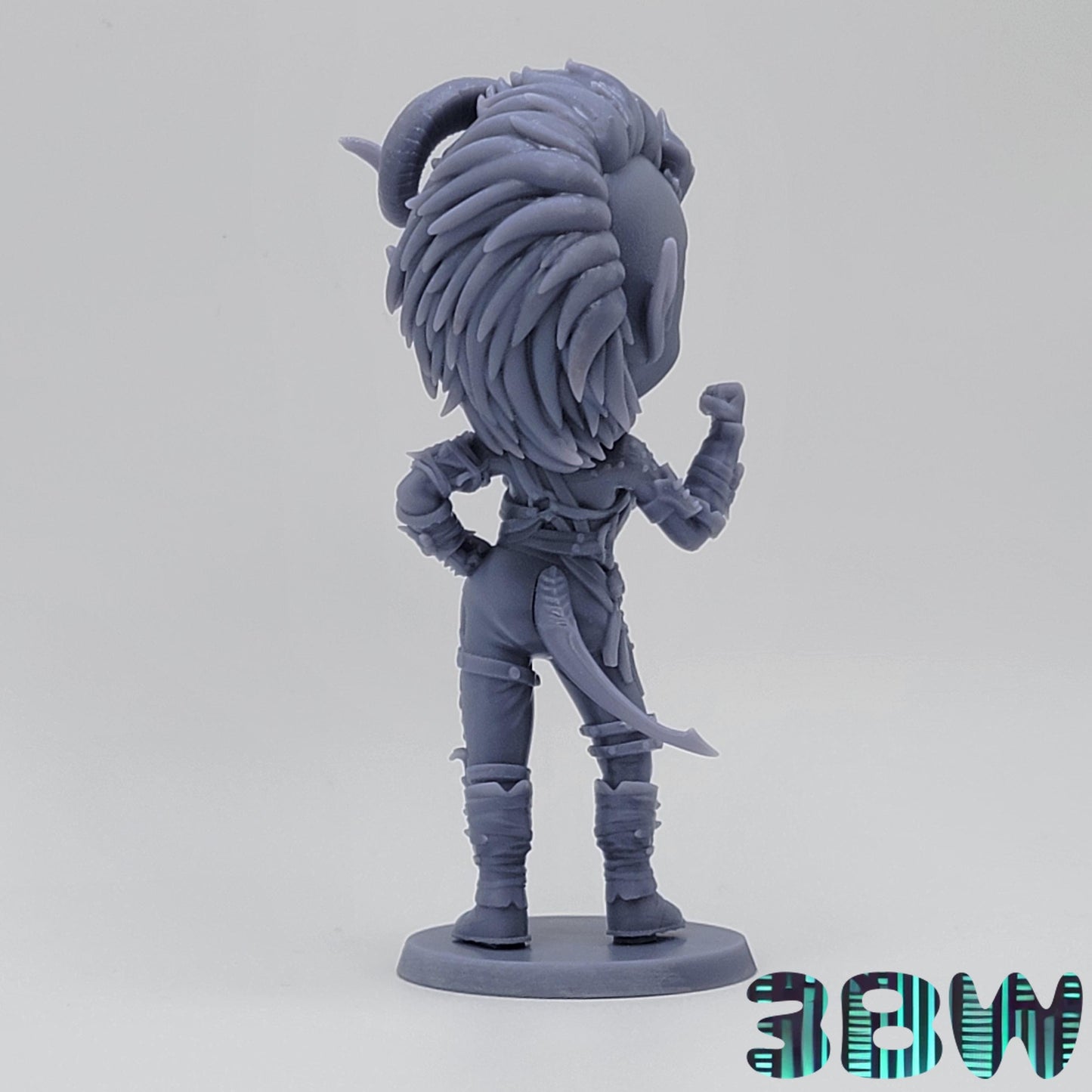 Chibi Karlach | 4-Inch Resin Model Kit | BG3 Baldur's Gate Tiefling Barbarian Companion