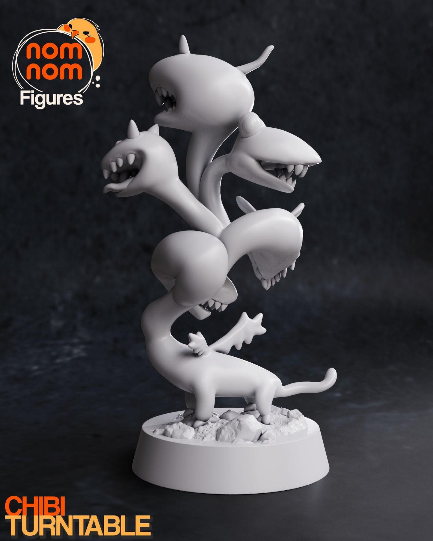 Chibi Derpy Tiamat | 3-Inch  Resin Model Kit | DIY Dungeons and Dragons Dragon God Kit