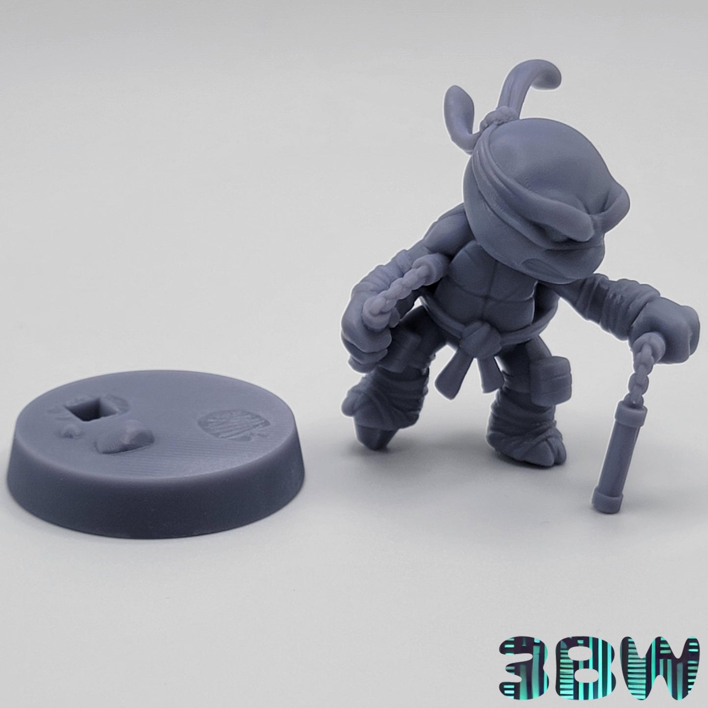 Chibi Michelangelo | 2-Inch Resin Model Kit | DIY TMNT Party Turtle with Nunchucks