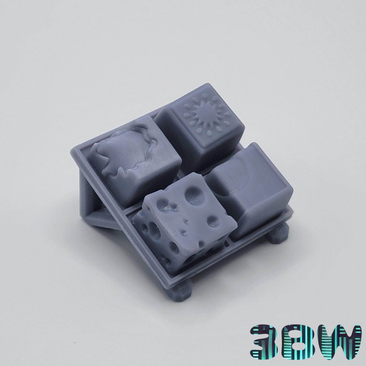 Food Keycap Set | Unpainted Resin Artisan Caps | Cherry MX | Cheese, Egg, Avocado, Kiwi