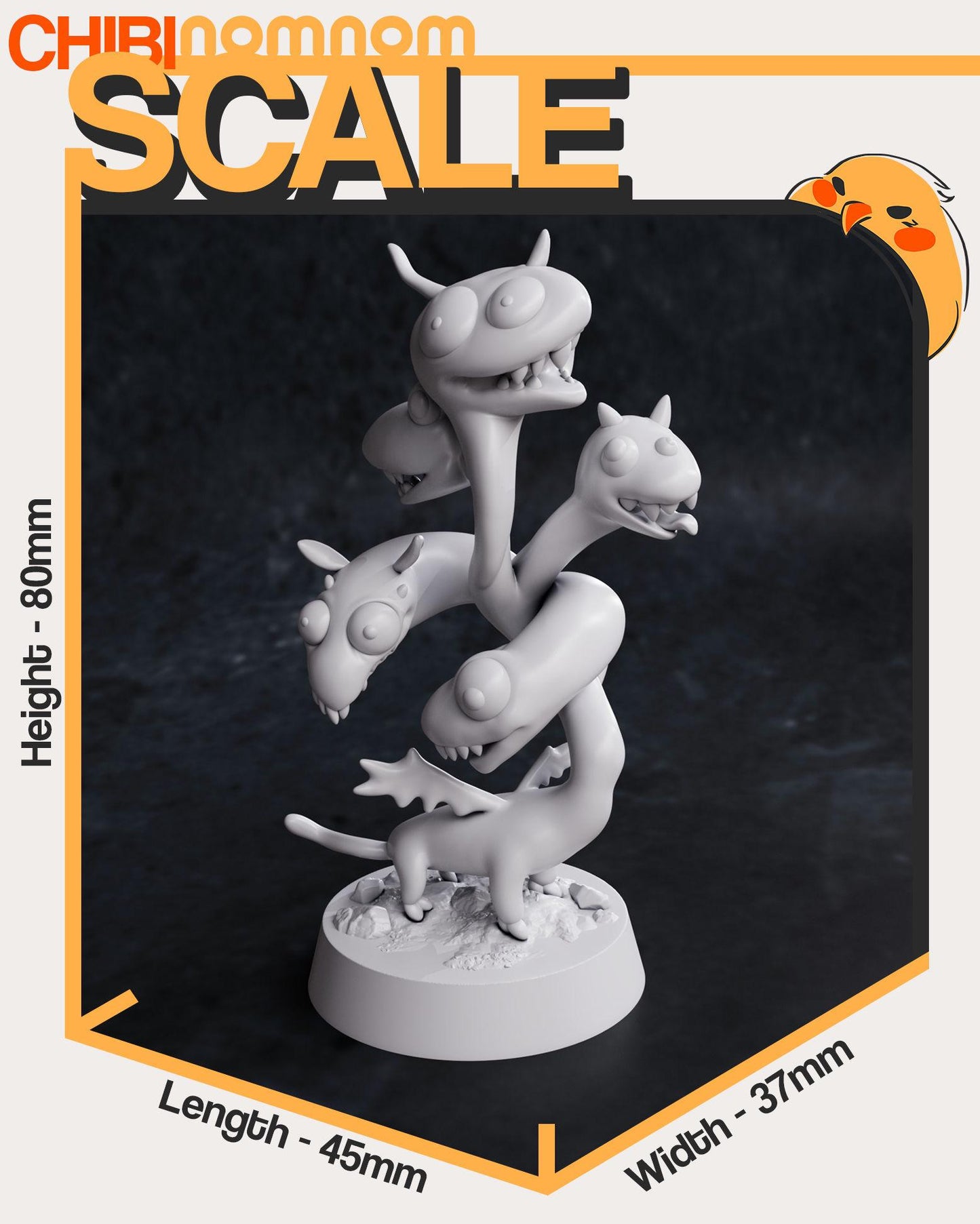 Chibi Derpy Tiamat | 3-Inch  Resin Model Kit | DIY Dungeons and Dragons Dragon God Kit