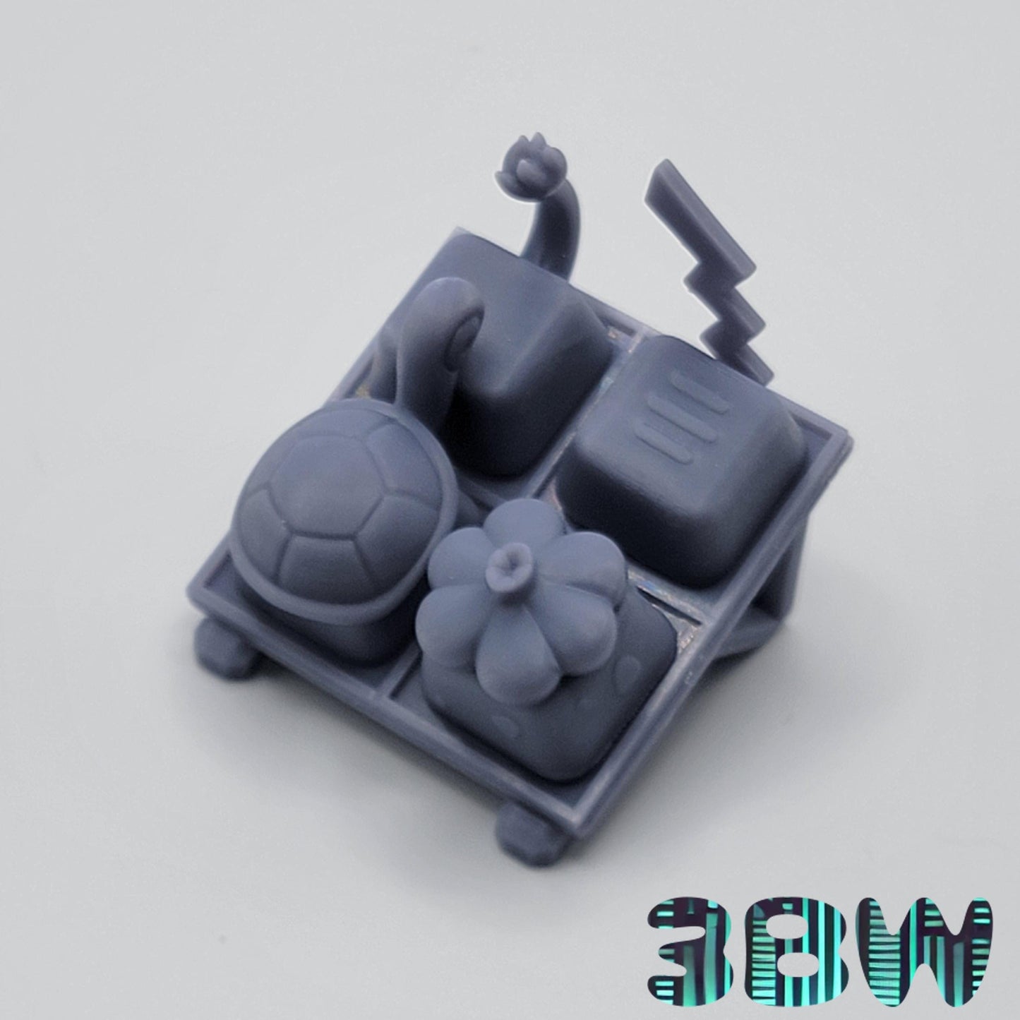 Pokemon Starters Keycap Set | Unpainted Resin Artisan Caps | Cherry MX | Charmander, Bulbasaur, Squirtle, Pikachu