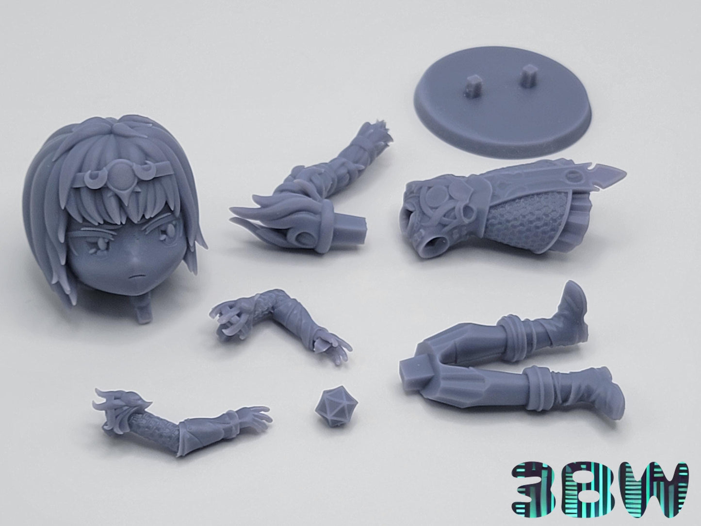 Chibi Shadowheart | 4-Inch Resin Model Kit | BG3 Baldur’s Gate Cleric of Shar Companion