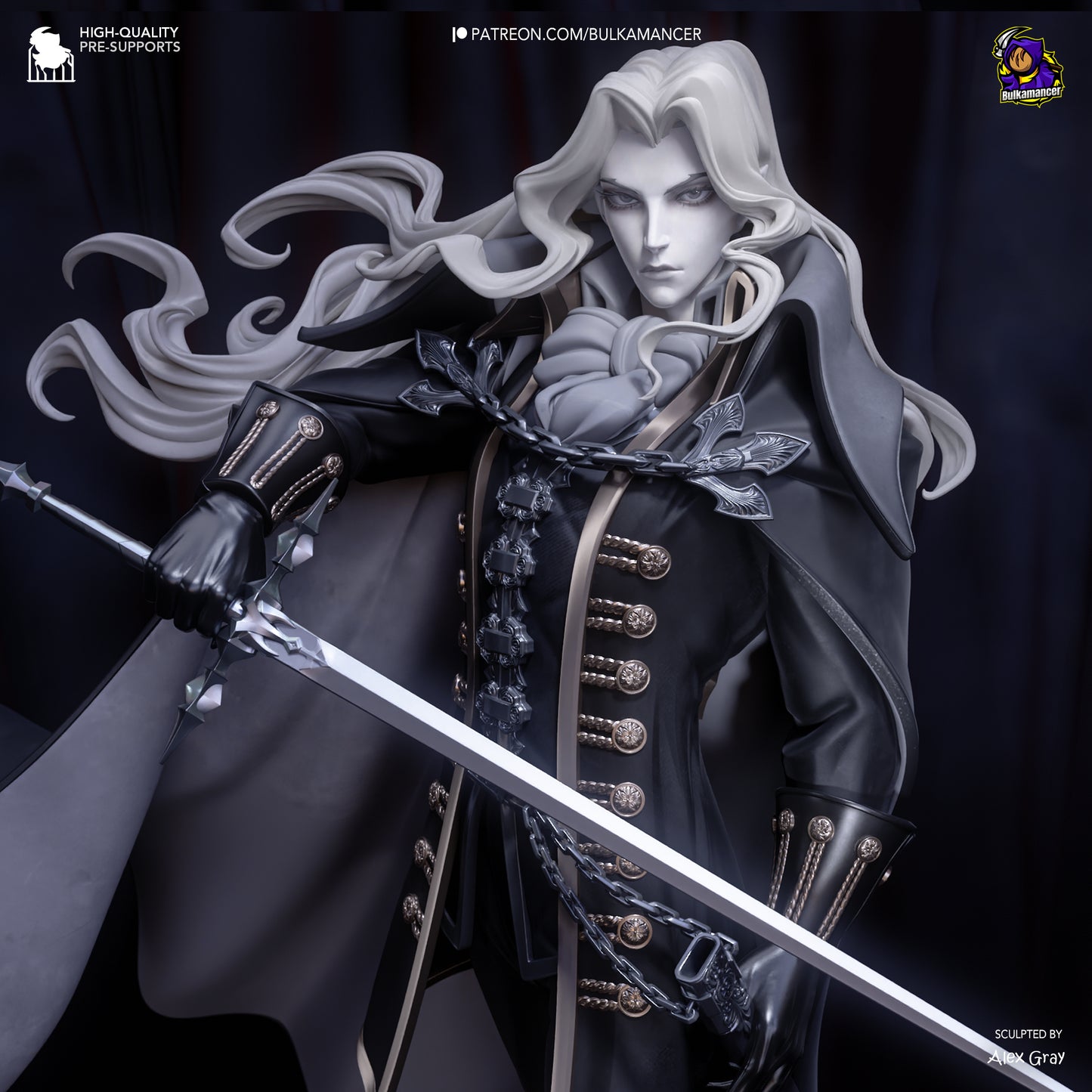 Alucard | 10.5-Inch Resin Model Kit | DIY Castlevania Legendary Vampire Hunter