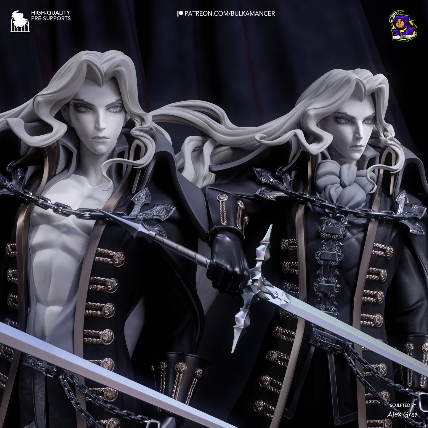 Alucard | 10.5-Inch Resin Model Kit | DIY Castlevania Legendary Vampire Hunter