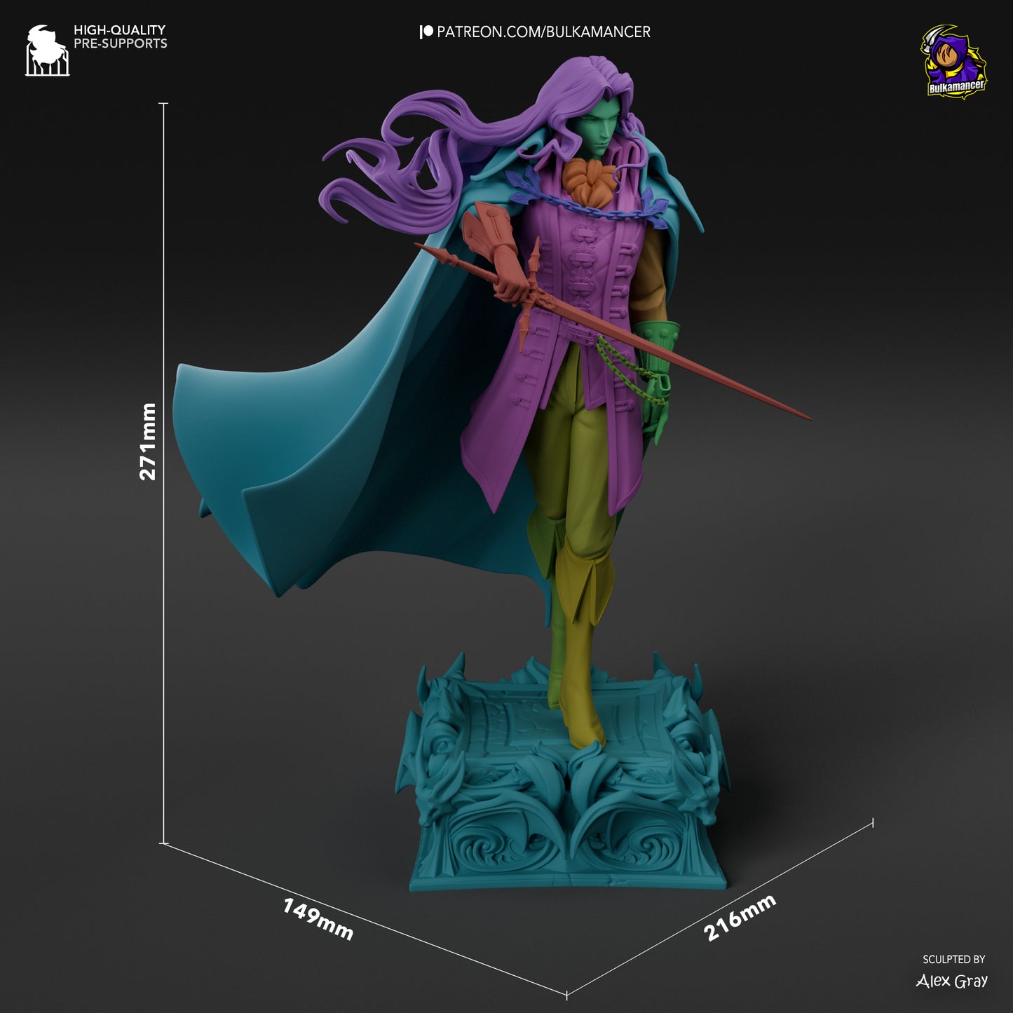 Alucard | 10.5-Inch Resin Model Kit | DIY Castlevania Legendary Vampire Hunter