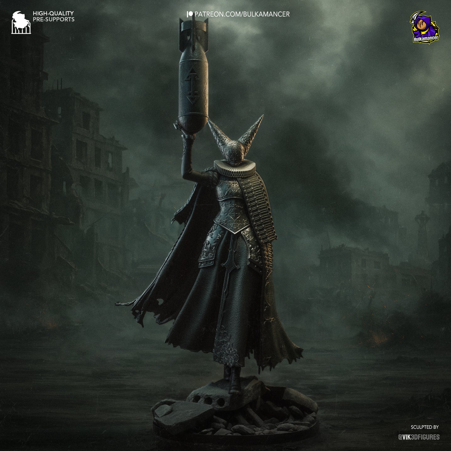 Artillery Witch | 14-Inch Resin Model Kit | DIY Trench Crusade Warlock