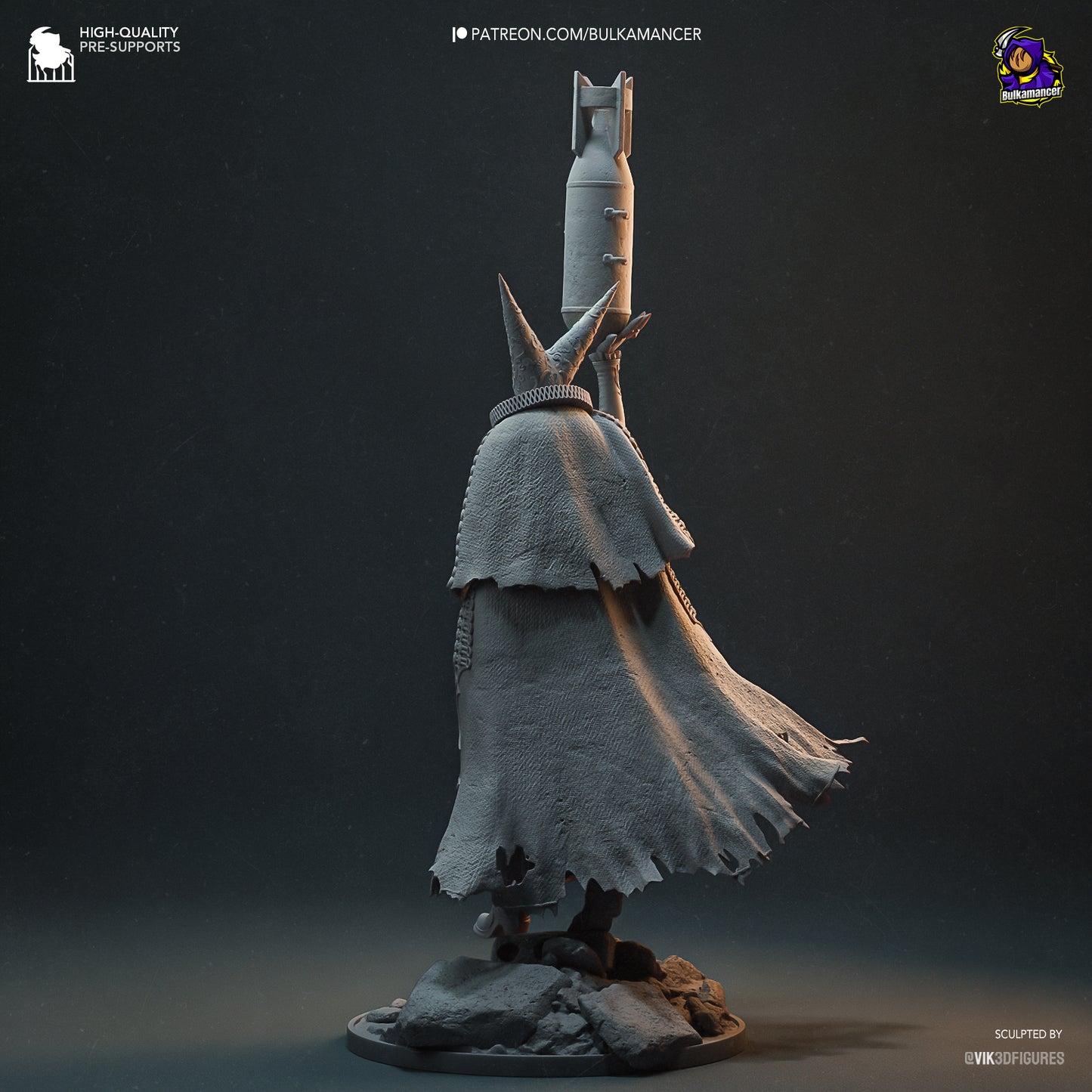 Artillery Witch | 14-Inch Resin Model Kit | DIY Trench Crusade Warlock