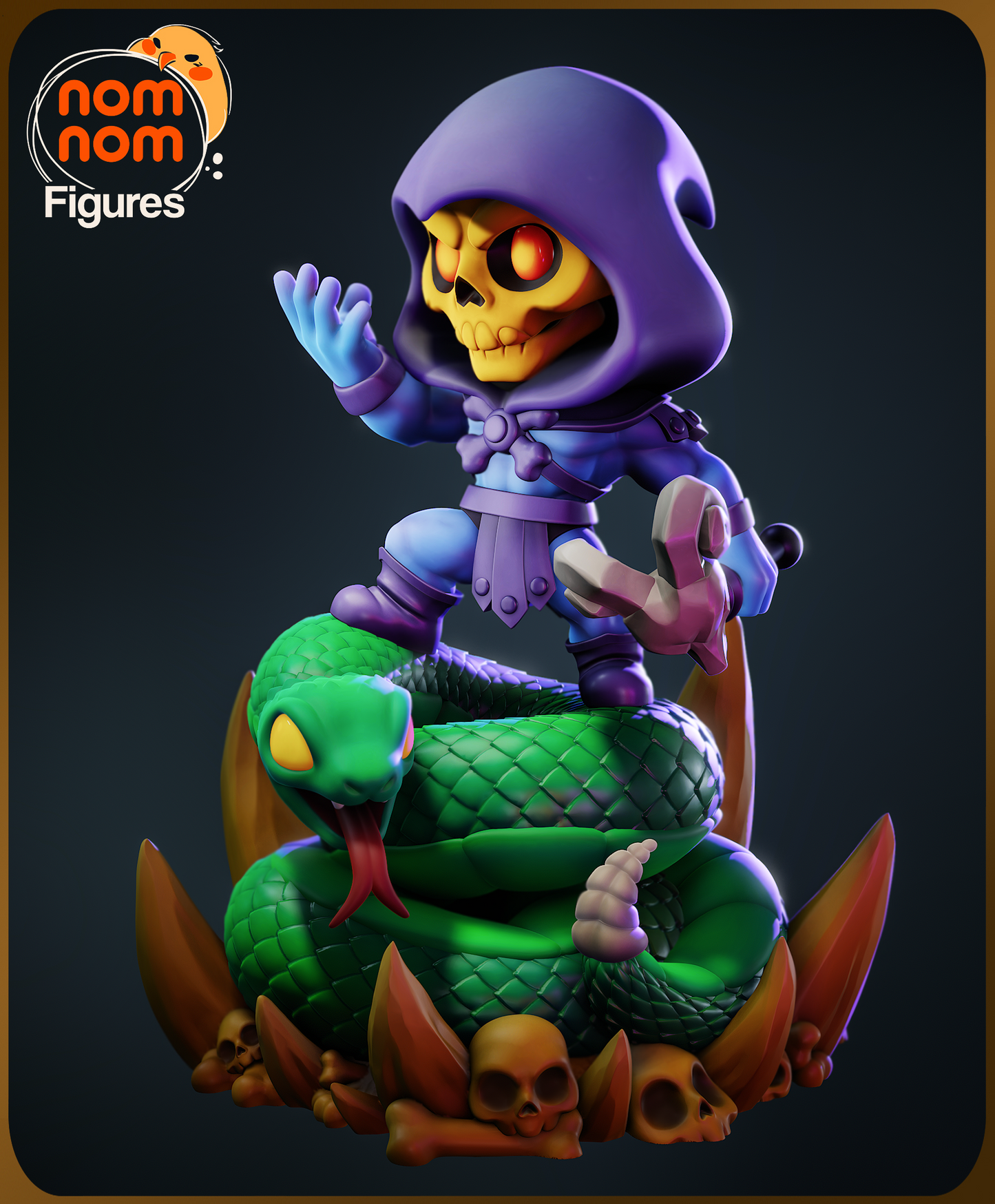 Chibi Skeletor | 3-Inch Resin Model Kit | DIY Masters of the Universe Villain