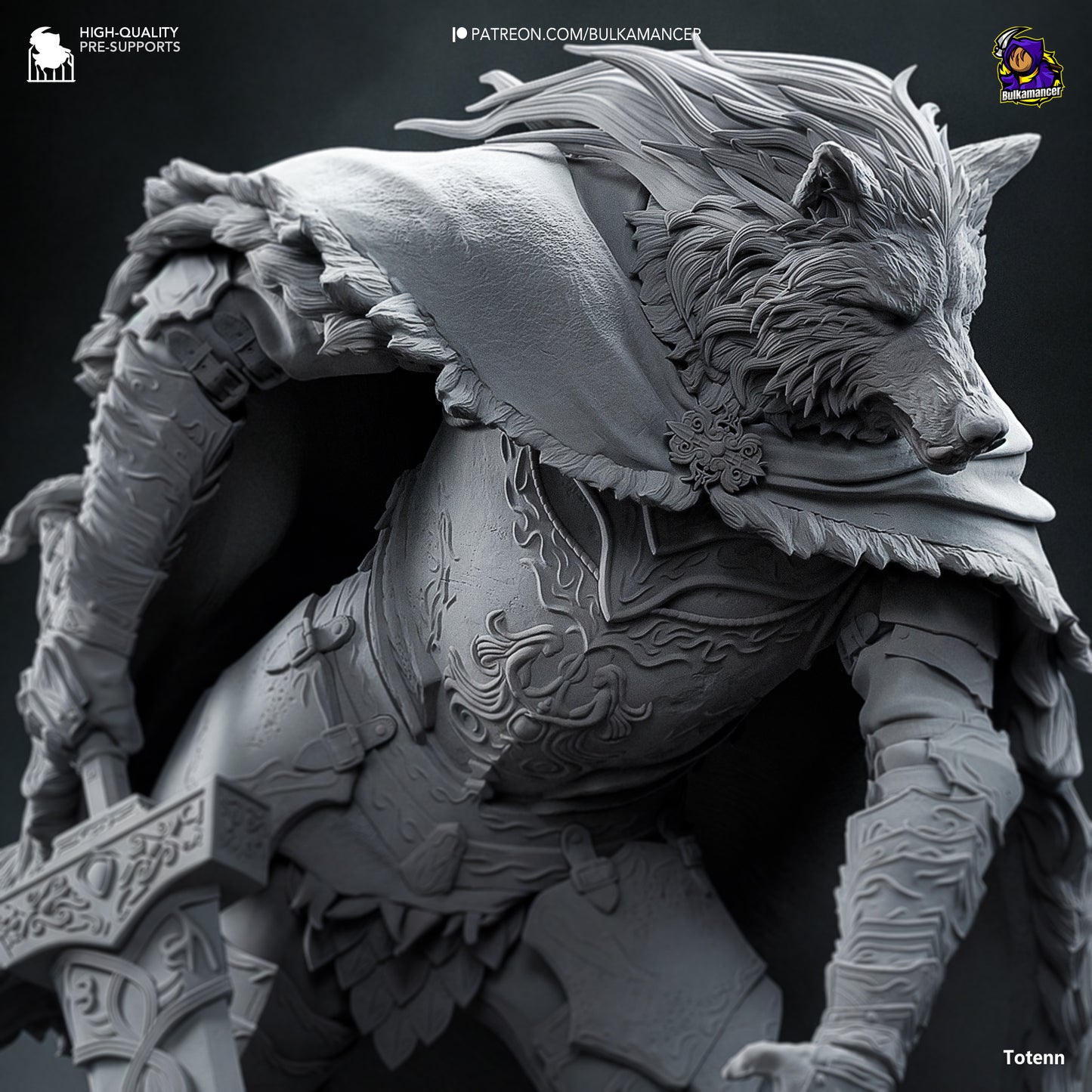 Blaidd the Half-Wolf | 10-Inch Resin Model Kit | Elden Ring Ranni’s Loyal Shadow