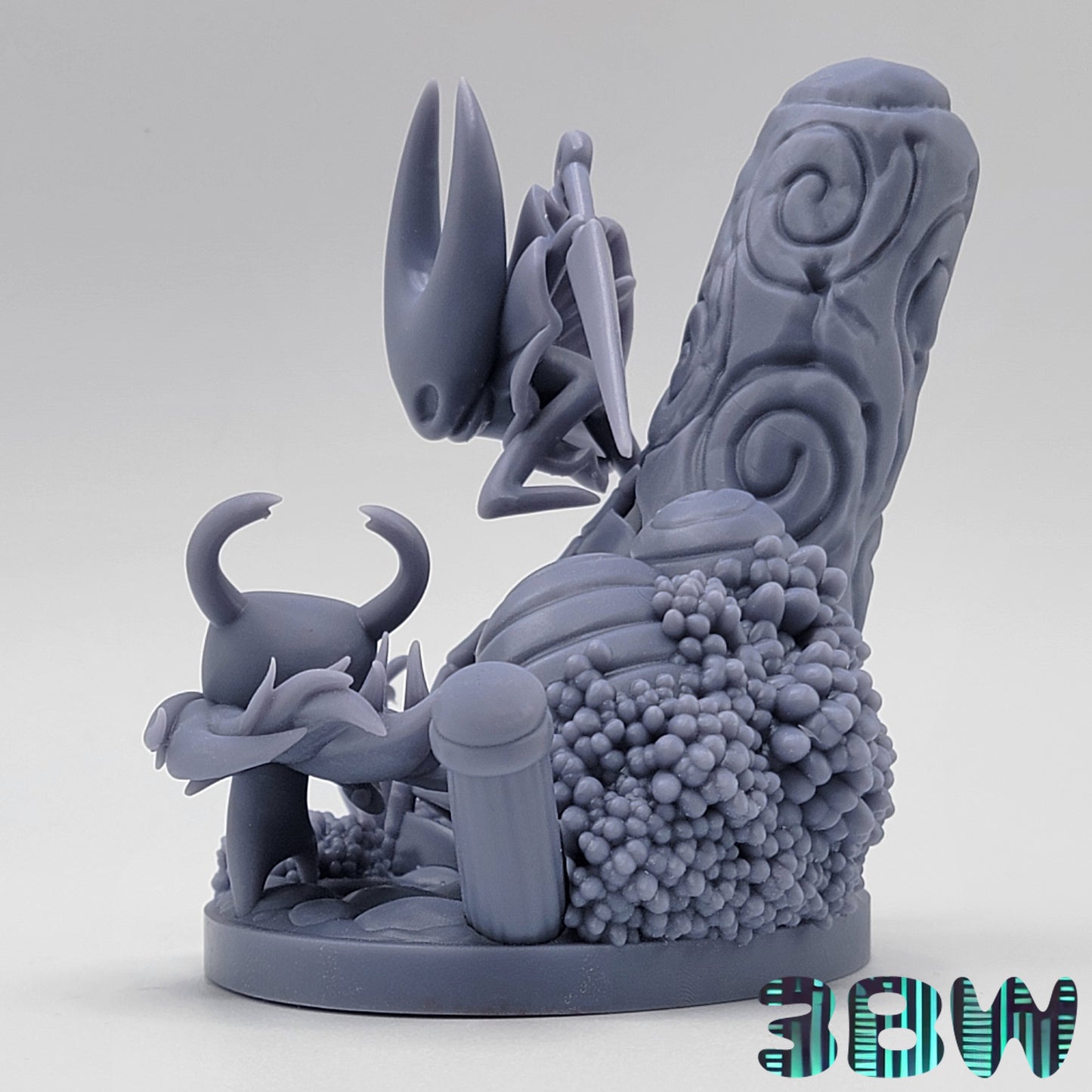 Chibi Knight and Hornet | 4-Inch Resin Model Kit | DIY Hollow Knight Duel Scene