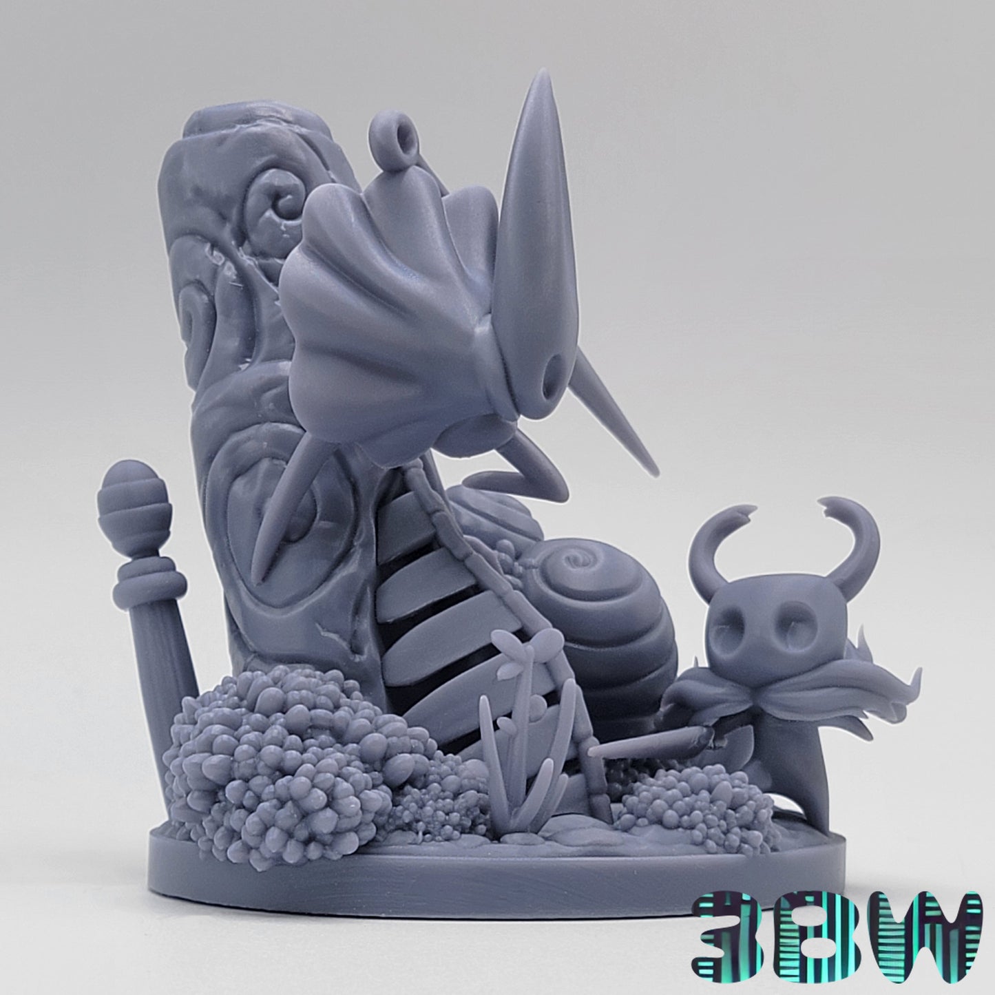 Chibi Knight and Hornet | 4-Inch Resin Model Kit | DIY Hollow Knight Duel Scene
