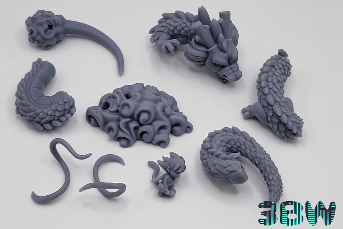 Chibi Shenron and Goku | 3-Inch Resin Model Kit | DIY Dragon Ball Z Dragon and Cloud Scene