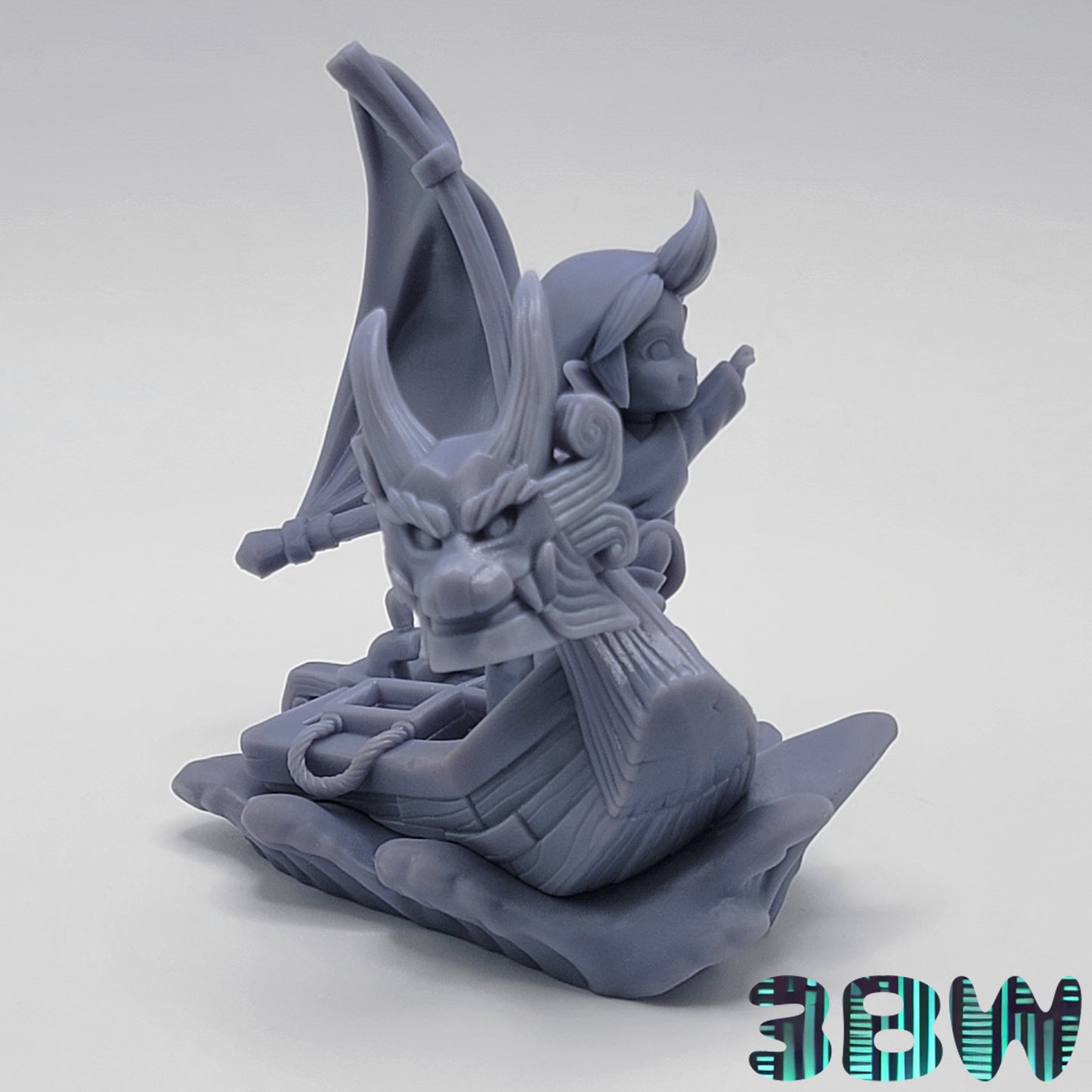 Chibi Wind Waker Link | 3.5-Inch  Resin Model Kit | DIY King of Red Lions Sailing Scene