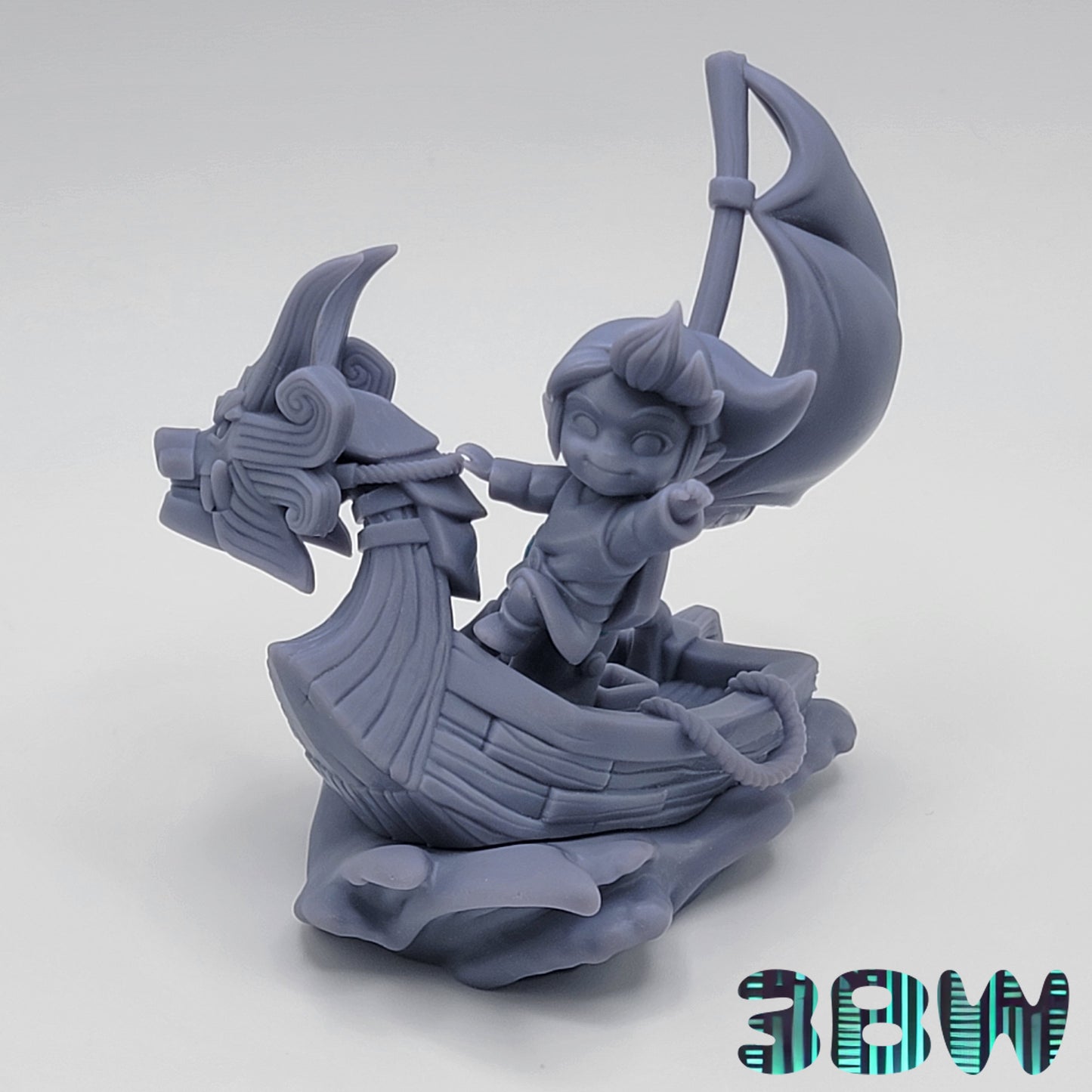 Chibi Wind Waker Link | 3.5-Inch  Resin Model Kit | DIY King of Red Lions Sailing Scene