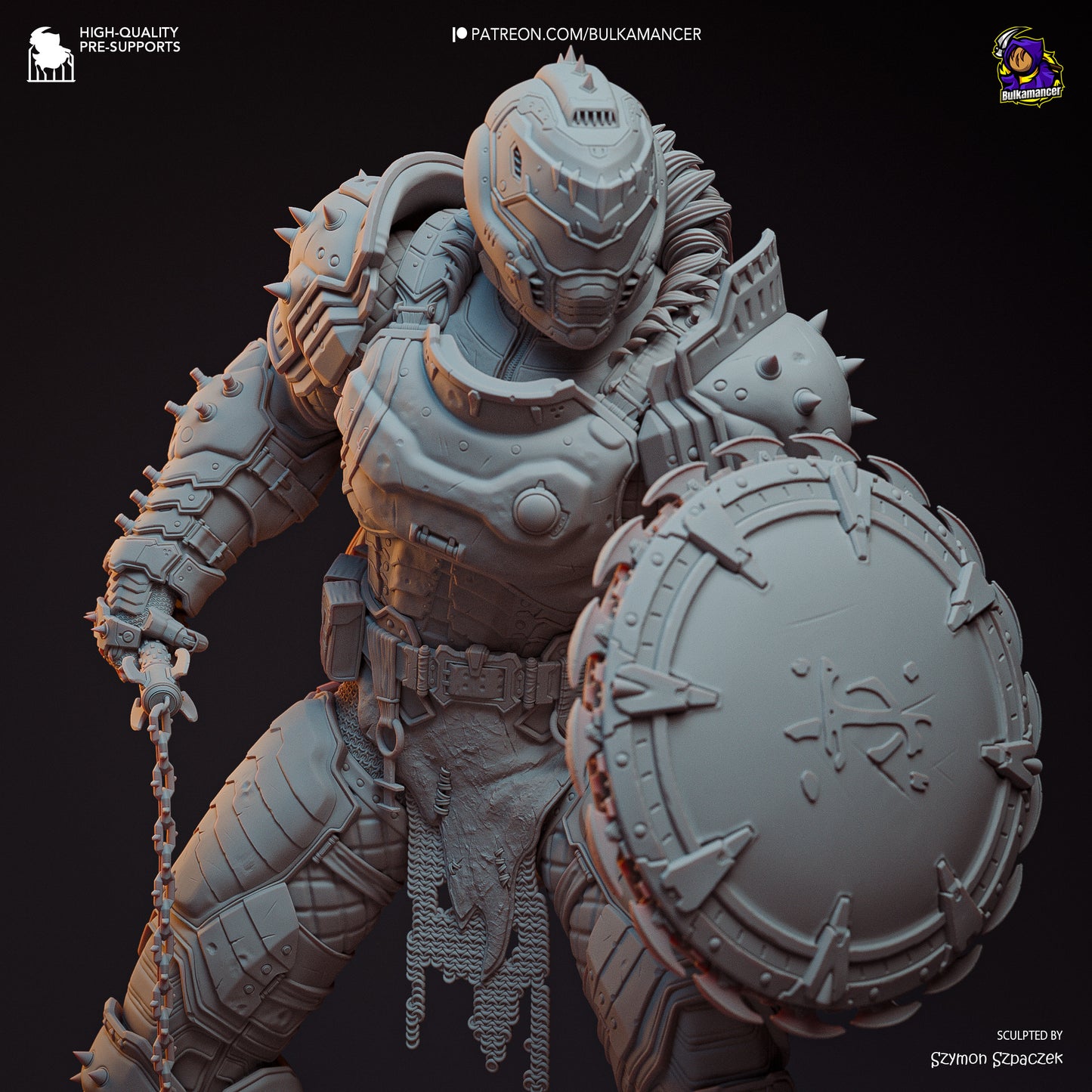 Doom Slayer | 12-Inch Resin Model Kit | DIY Doom Dark Ages Demon Hunter