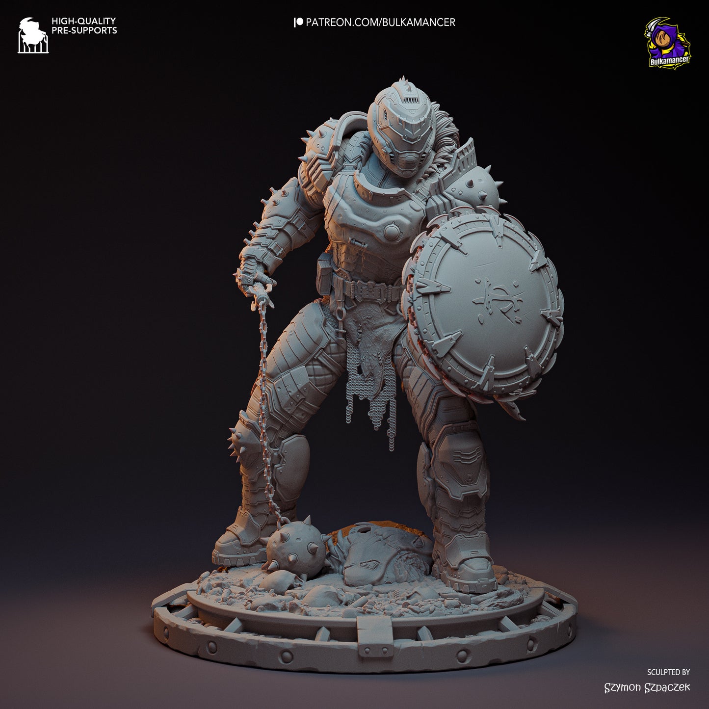 Doom Slayer | 12-Inch Resin Model Kit | DIY Doom Dark Ages Demon Hunter