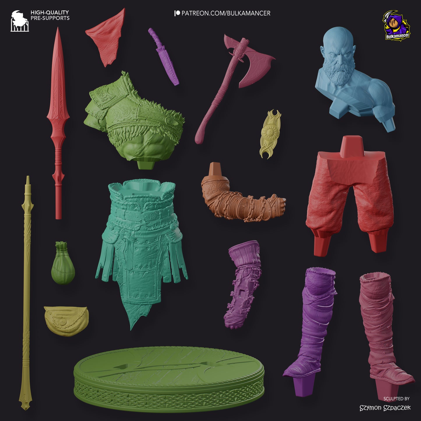 Kratos | 12.5-Inch Resin Model Kit | DIY God of War Spartan God