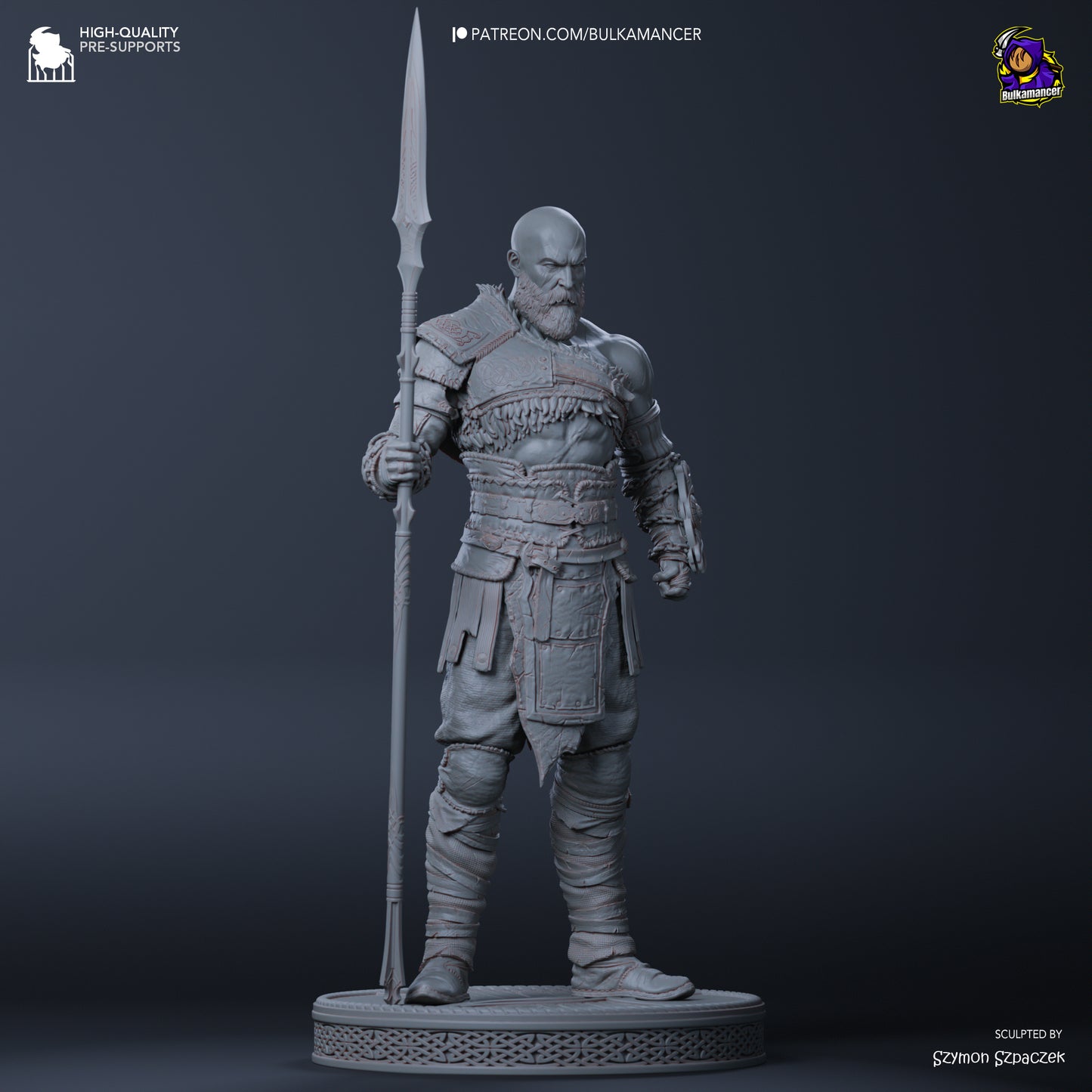 Kratos | 12.5-Inch Resin Model Kit | DIY God of War Spartan God