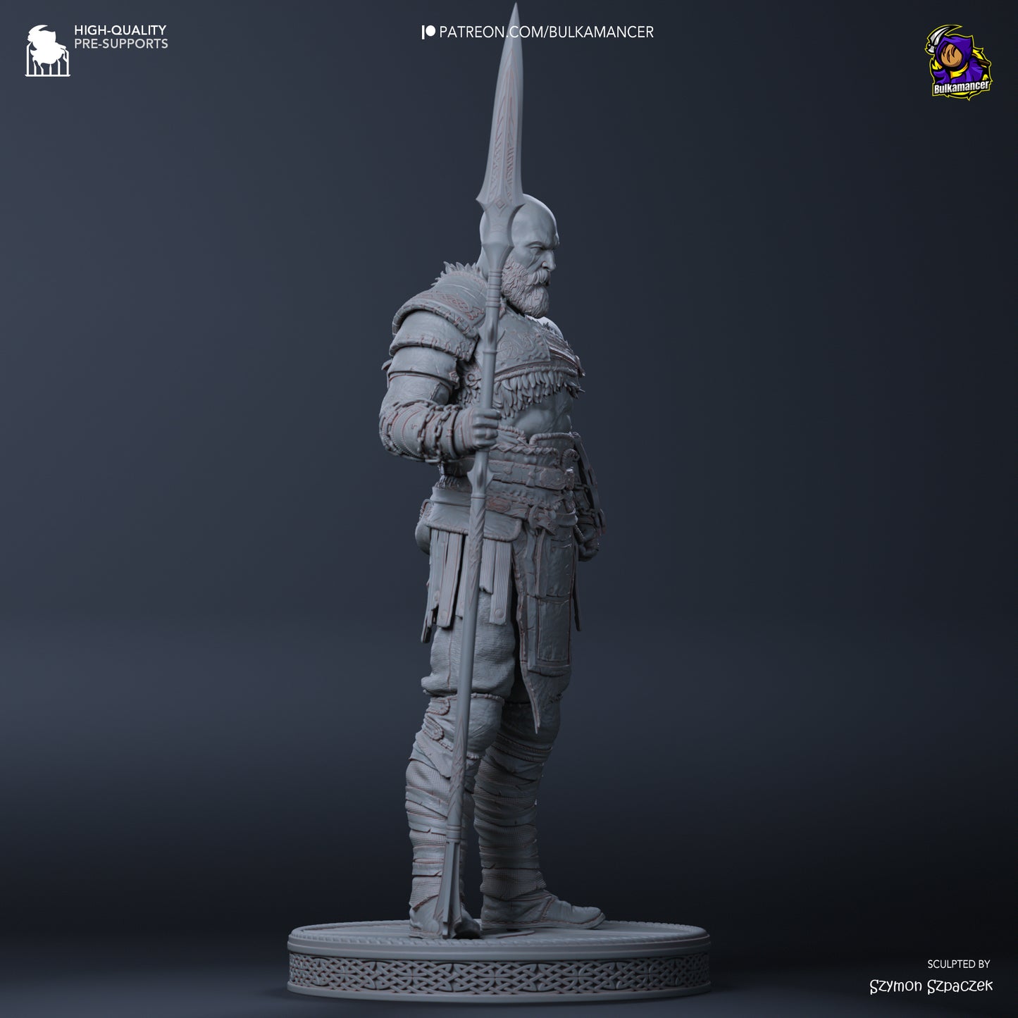 Kratos | 12.5-Inch Resin Model Kit | DIY God of War Spartan God