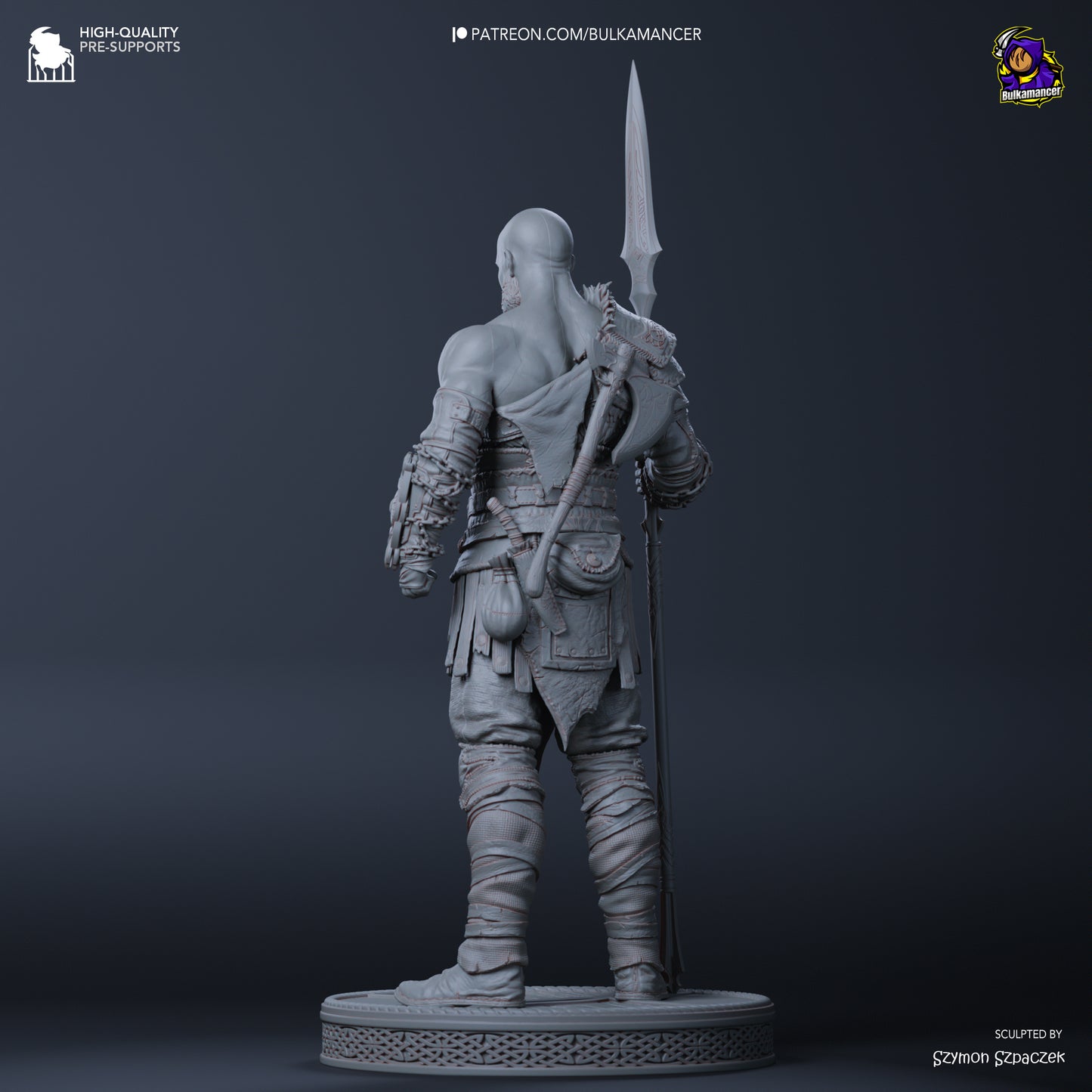 Kratos | 12.5-Inch Resin Model Kit | DIY God of War Spartan God