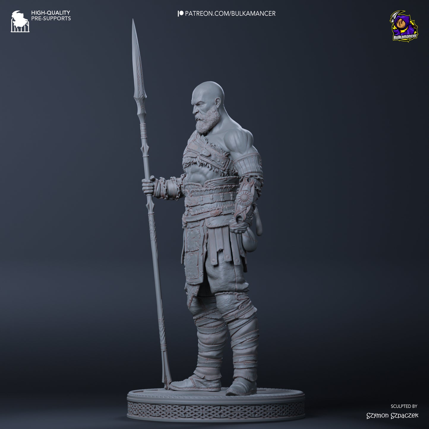 Kratos | 12.5-Inch Resin Model Kit | DIY God of War Spartan God