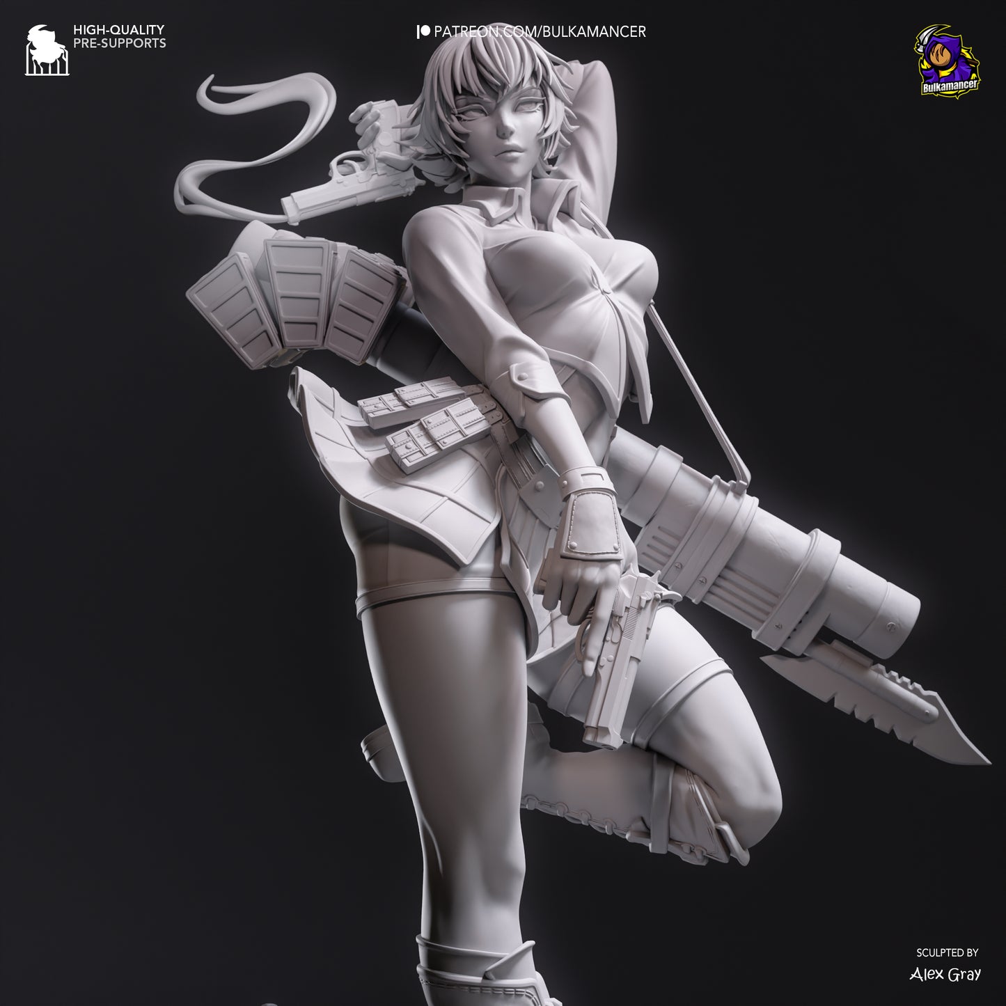 Lady | 9-Inch Resin Model Kit | DIY Devil May Cry 3 Demon Hunter