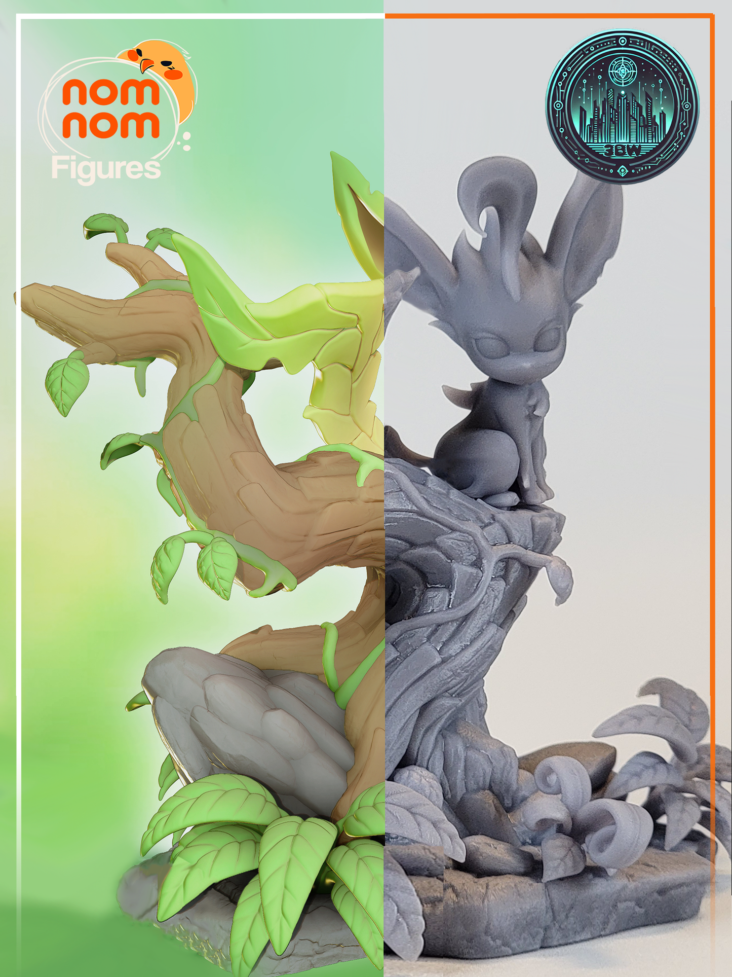 Chibi Leafeon Garage Kit | 3.5-Inch Resin Model Kit | DIY Forest-Themed Eevee Evolution Kit