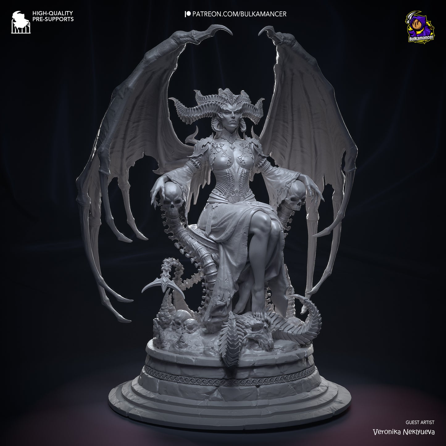 Lilith | 12-Inch Resin Model Kit | DIY Diablo 4 Demon Queen