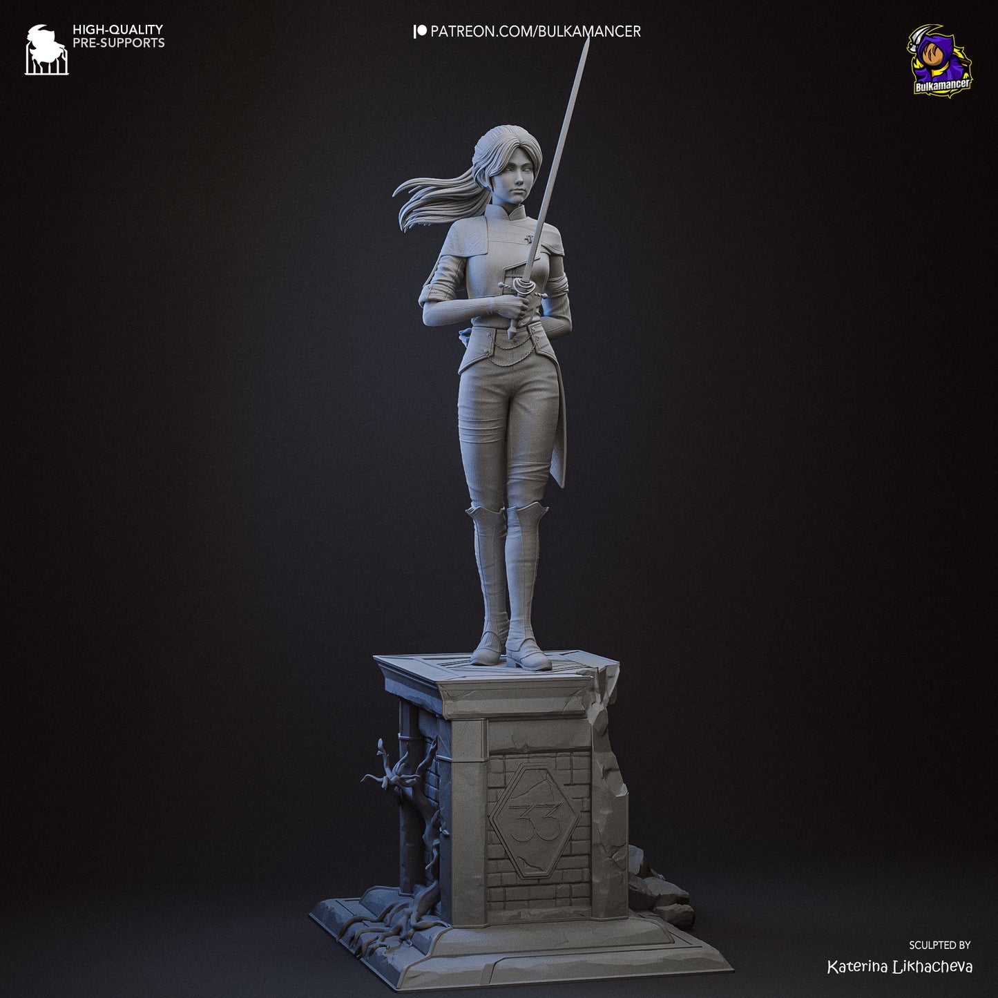 Maelle | 13.5-Inch Resin Model Kit | DIY Clair Obscur: Expedition 33 Mysterious Explorer