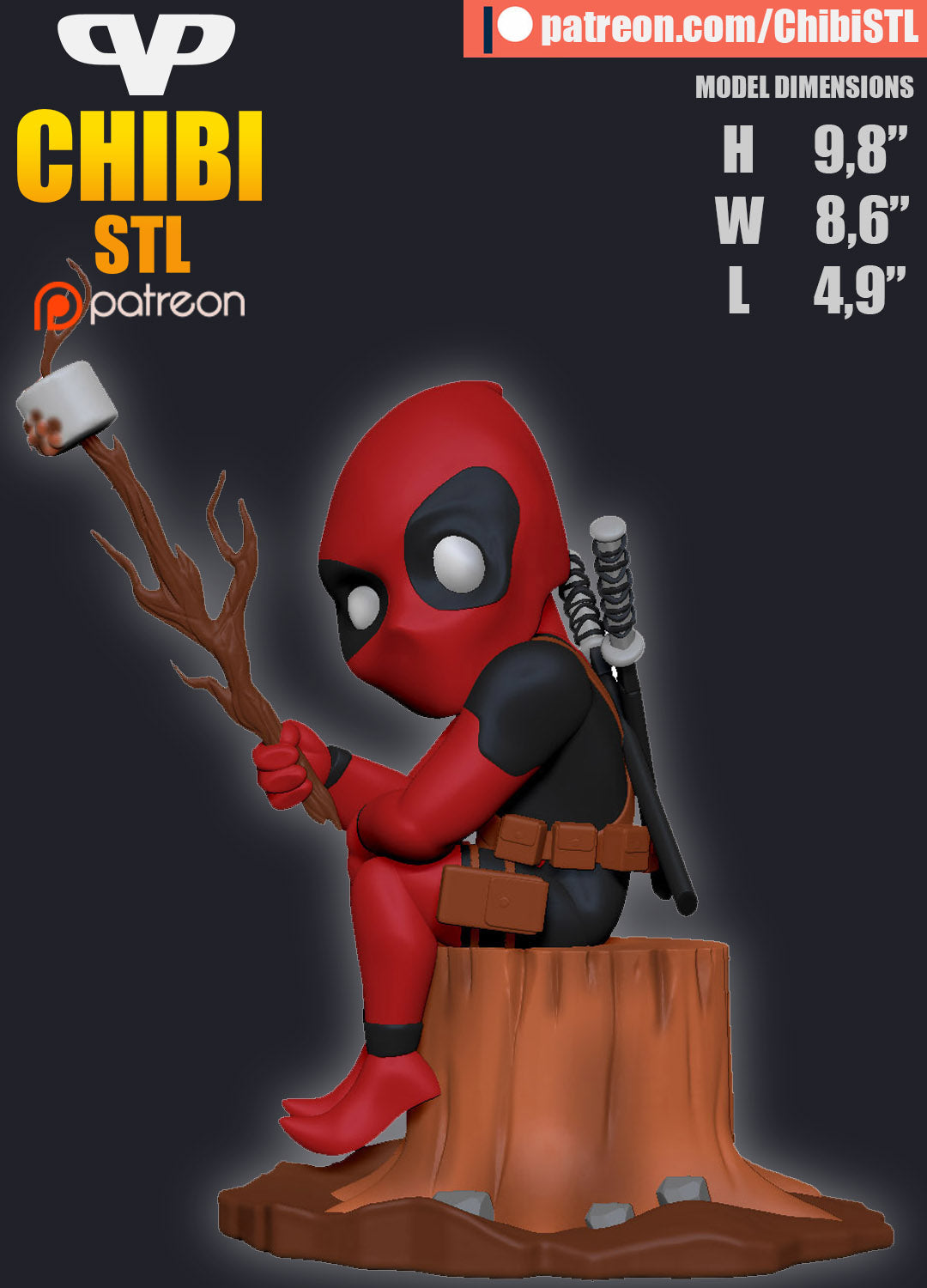 Chibi Ghost Rider & Deadpool | Resin Model Kit | Marvel Chaos Duo